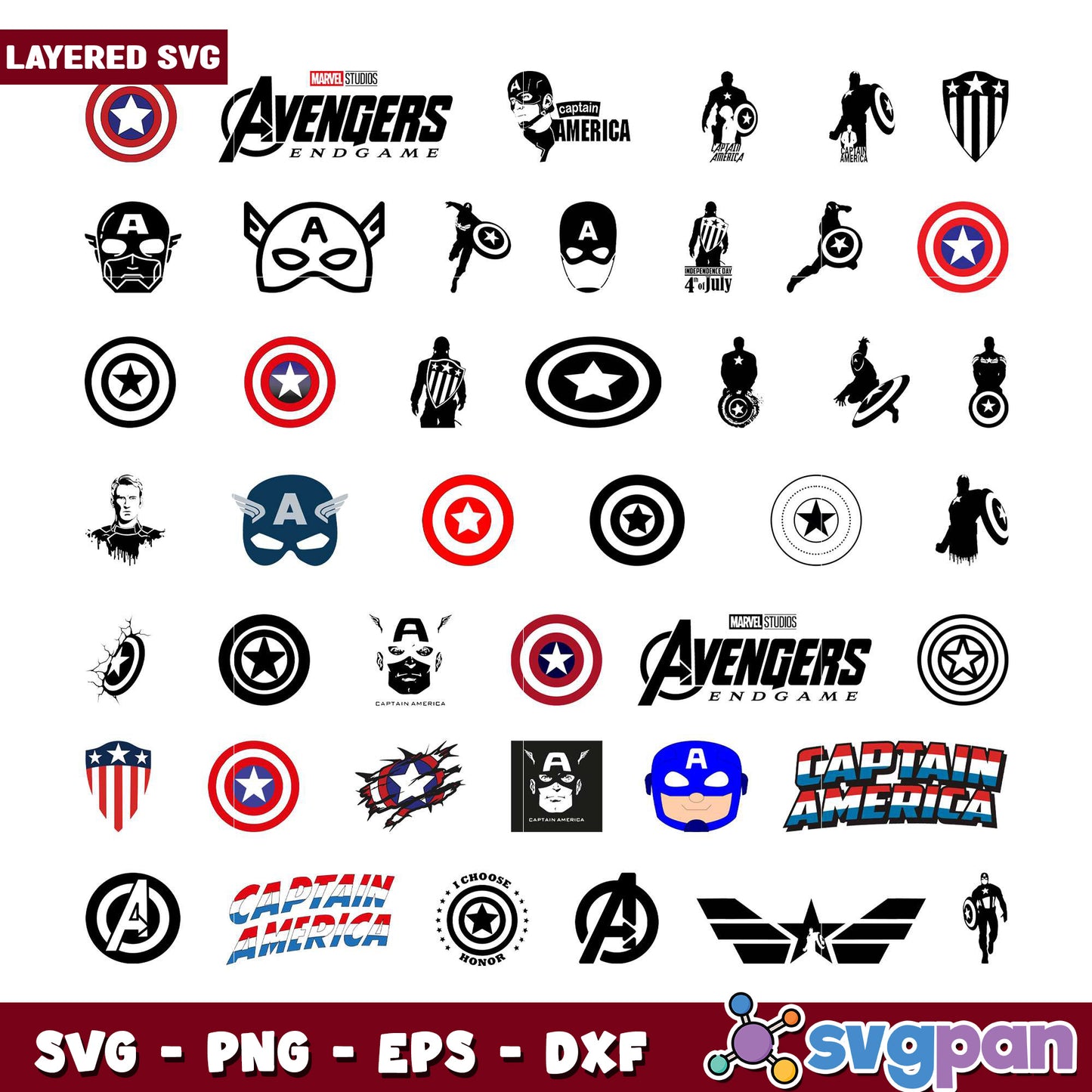 Captain America SVG Bundle Endgame & More