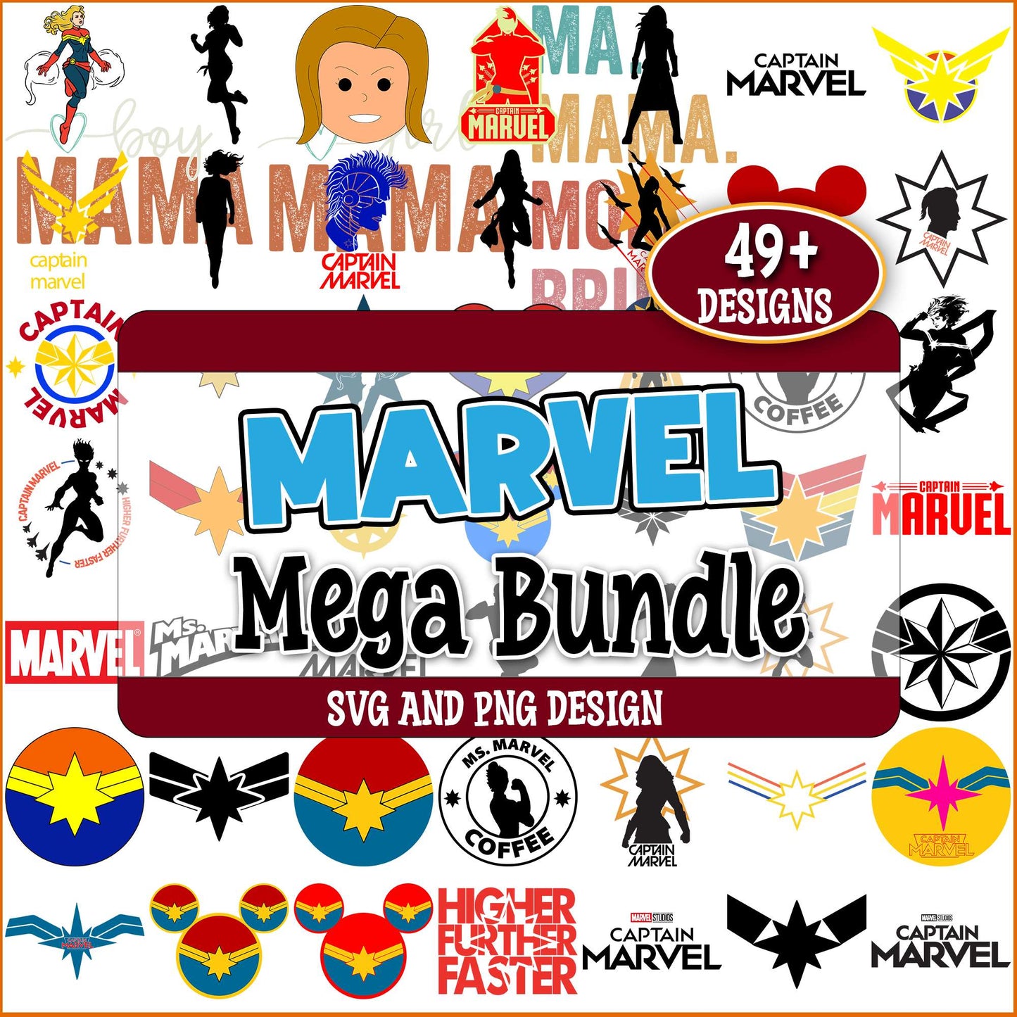 Captain marvel logo svg bundle