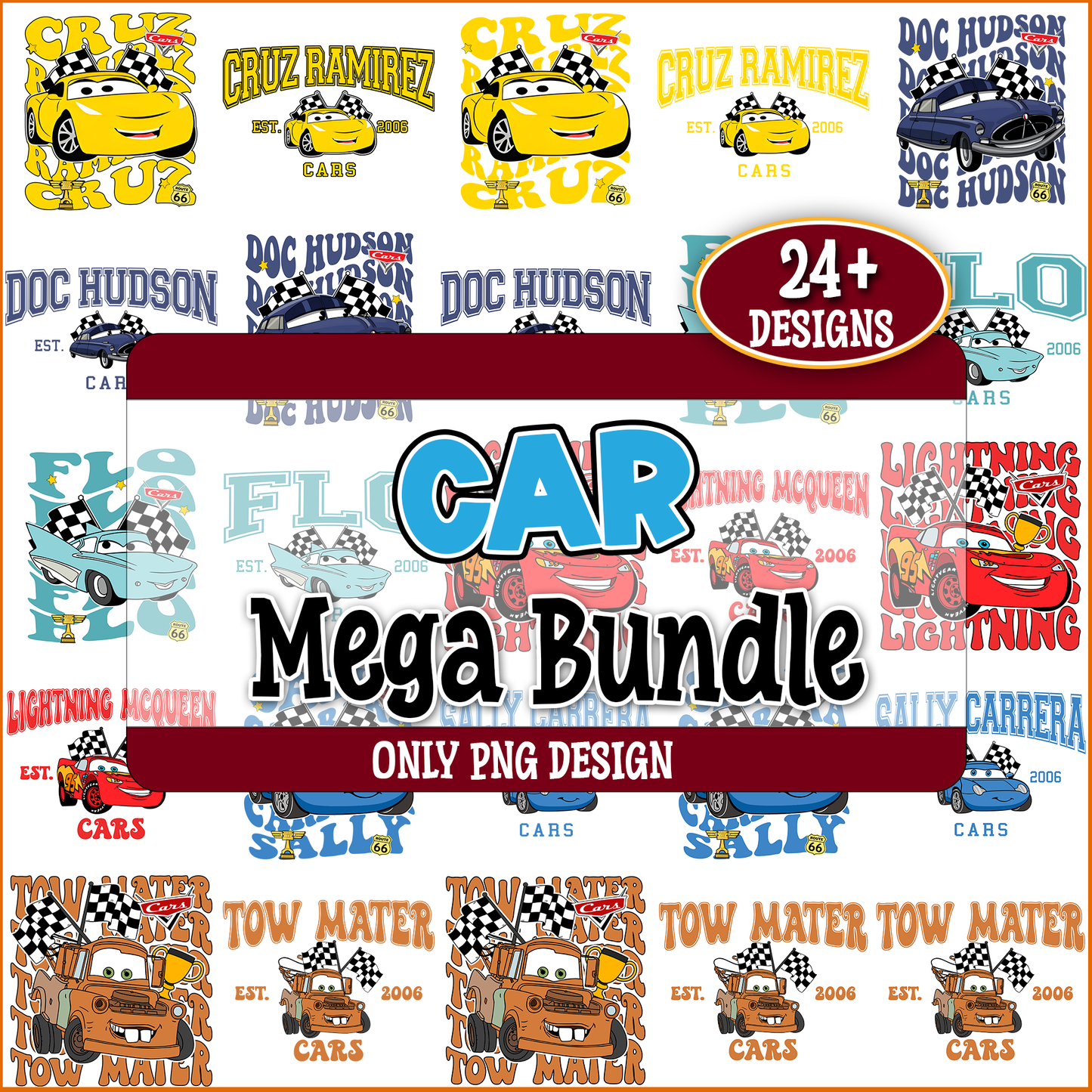 Car disney png bundle