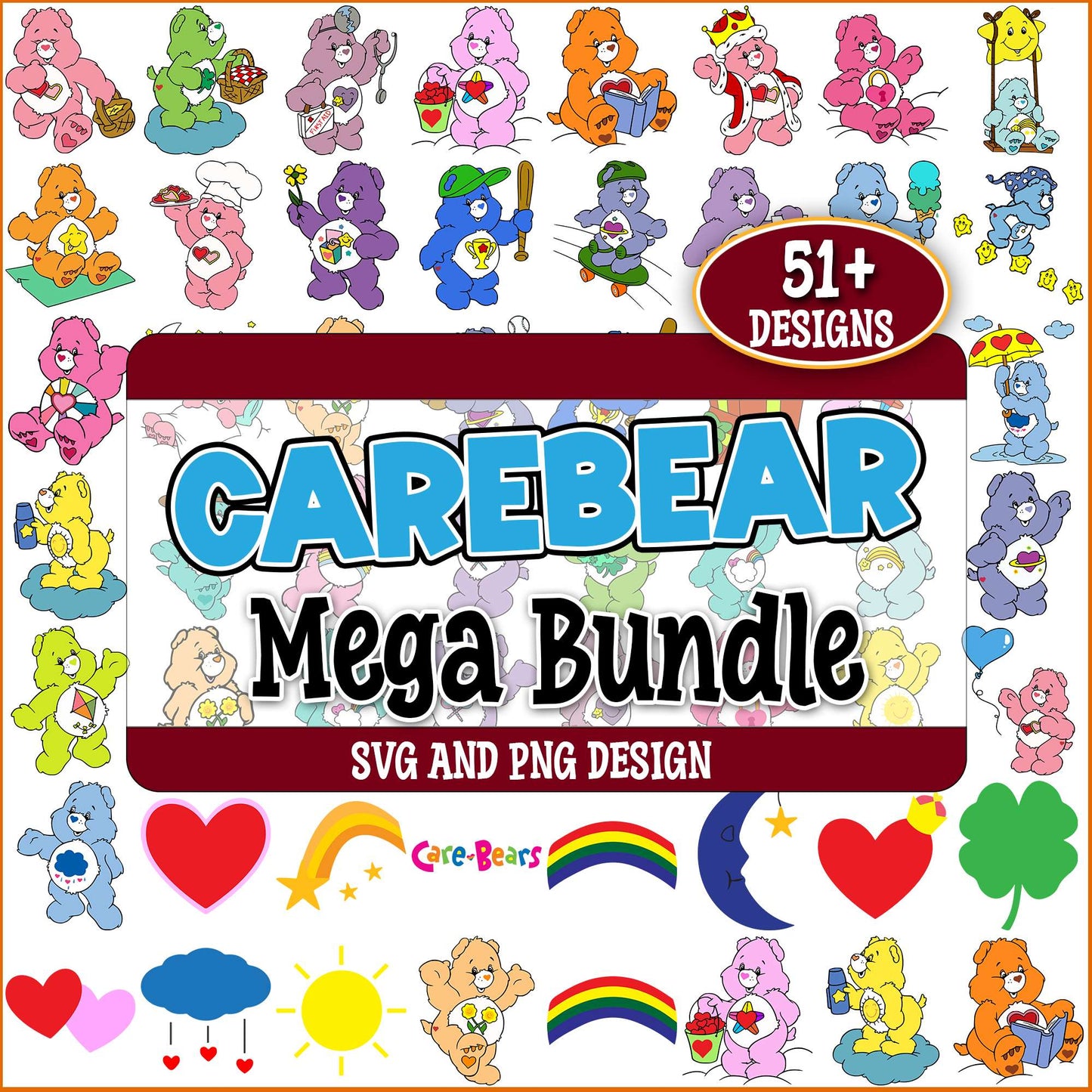 Care bears design svg bundle