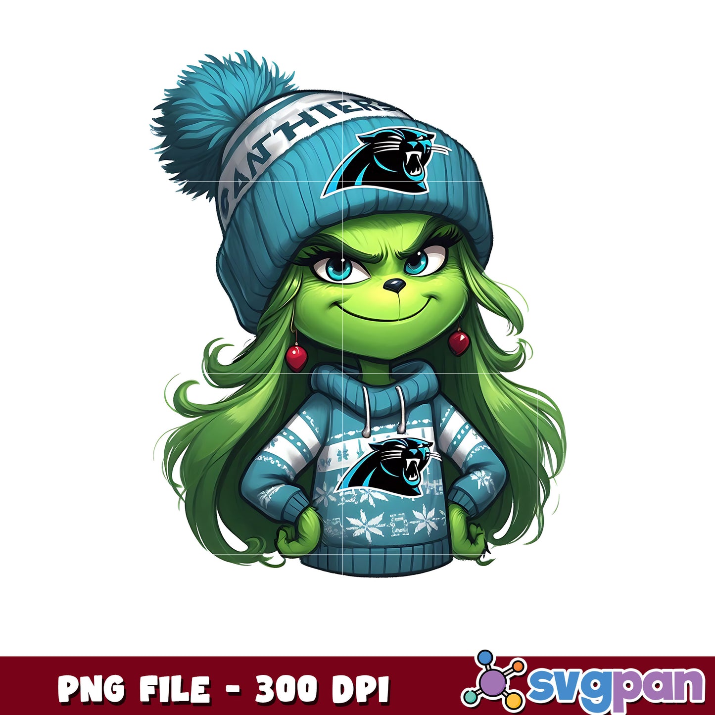 Carolina panthers girl grinch png, nfl playoffs png, nfl football png