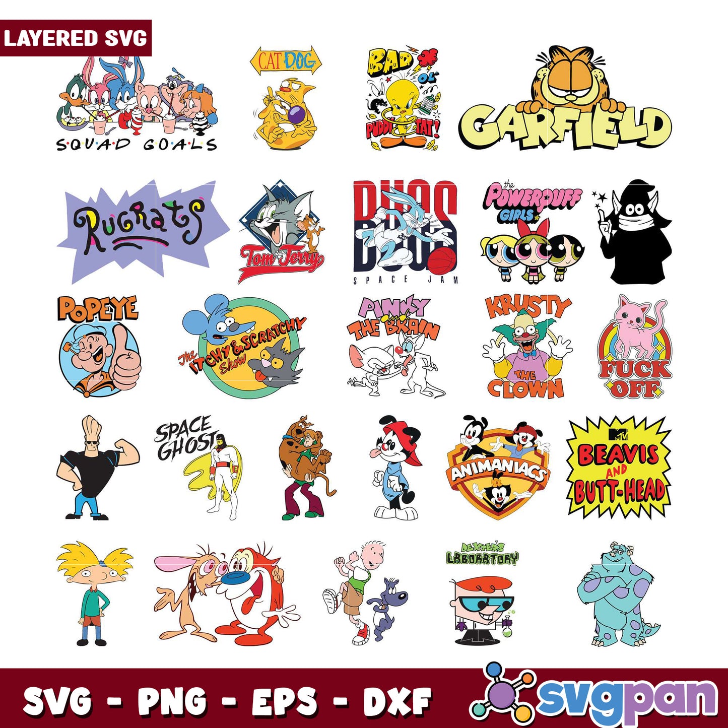 Cartoon SVG Bundle Layered Designs