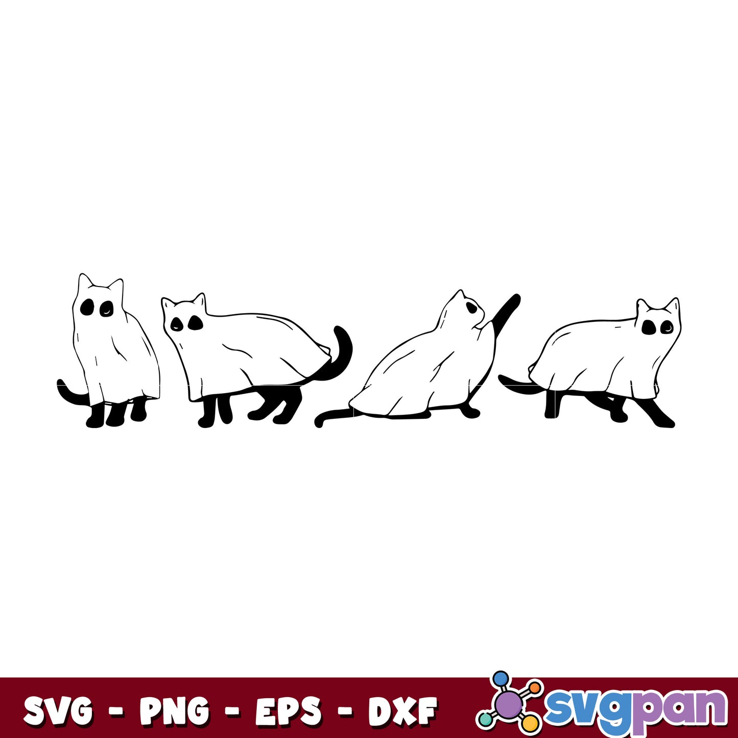 Cat Ghost Halloween logo svg