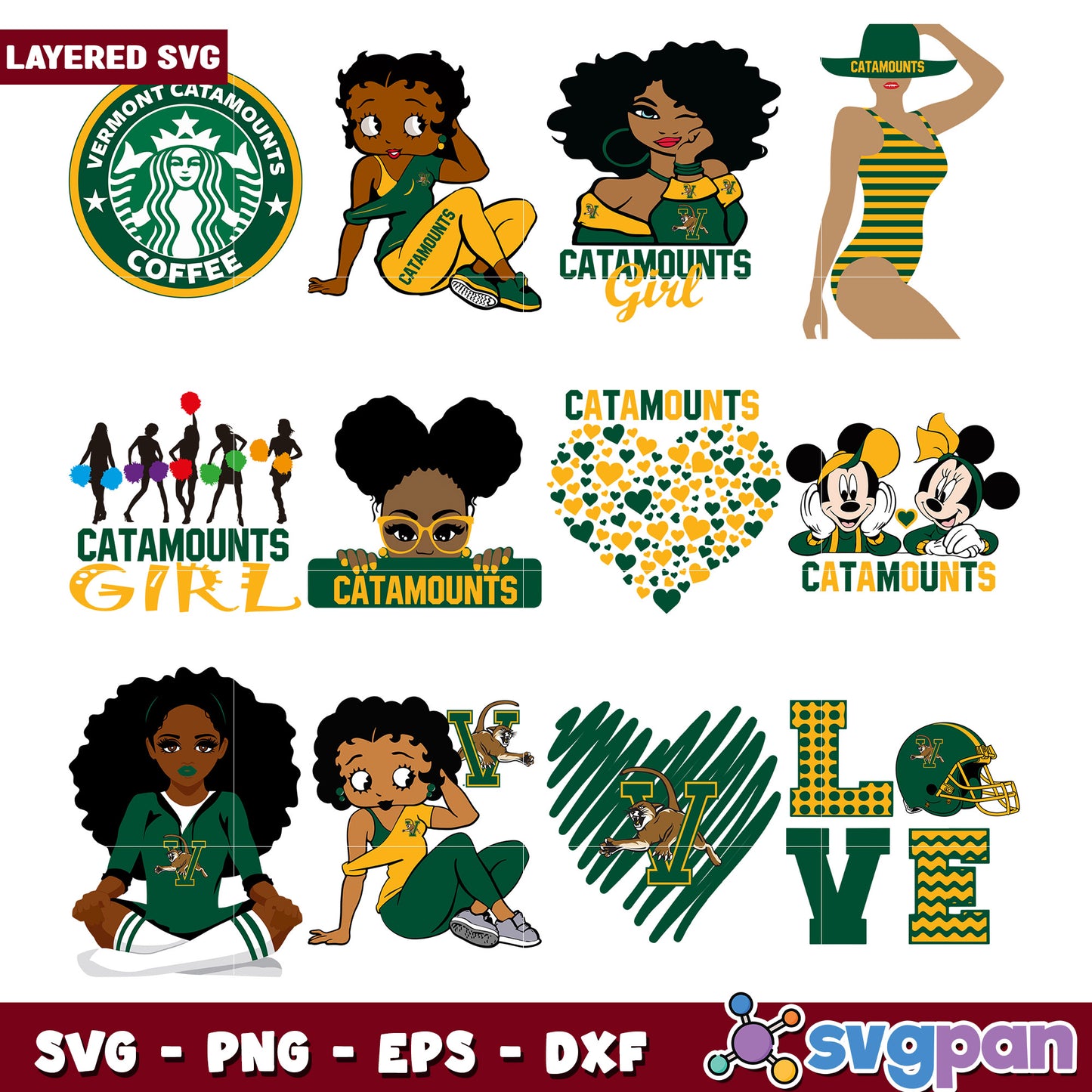 Catamounts SVG Bundle Girl Power Designs
