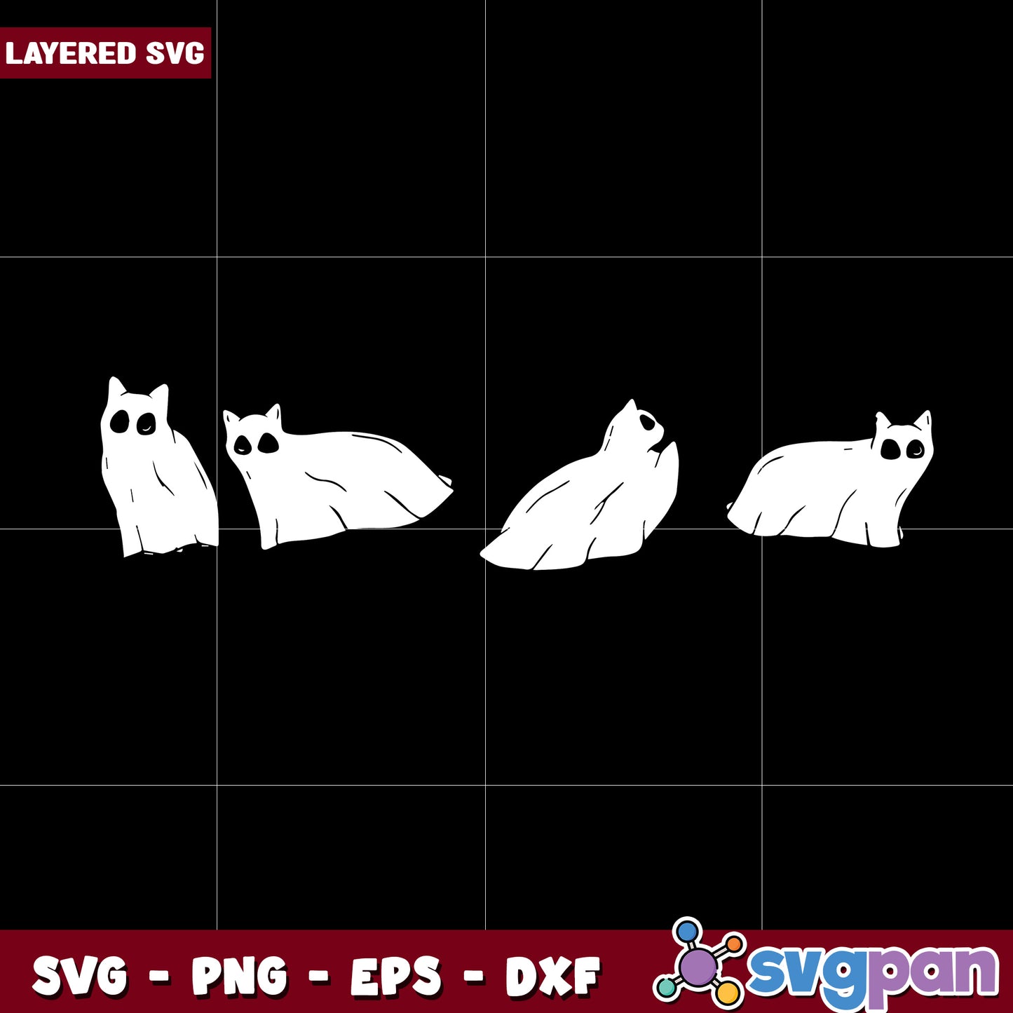 Cat ghot halloween svg, halloween horror nights svg, spooky halloween svg