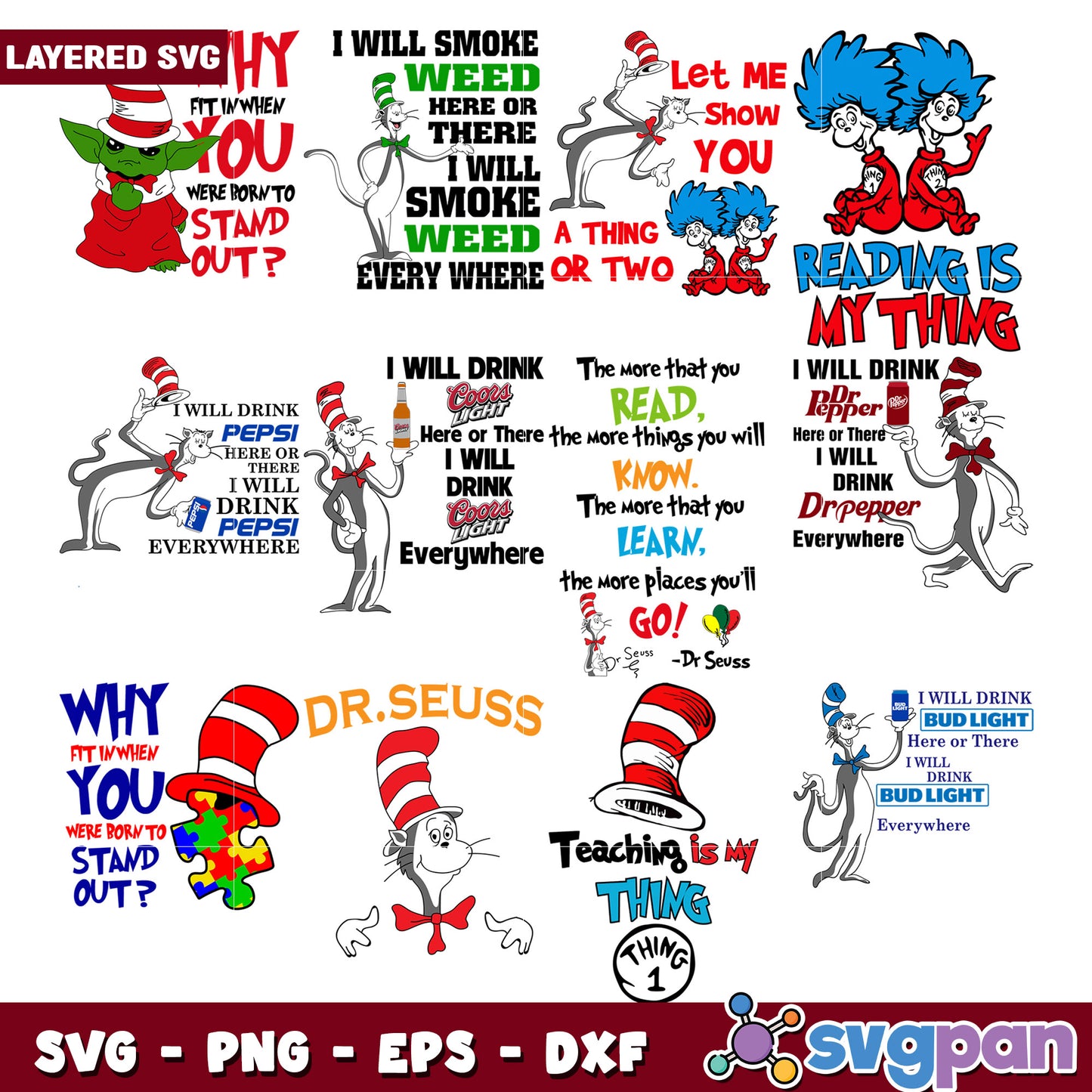 Cat in the Hat SVG Bundle for Fun Crafts and Projects
