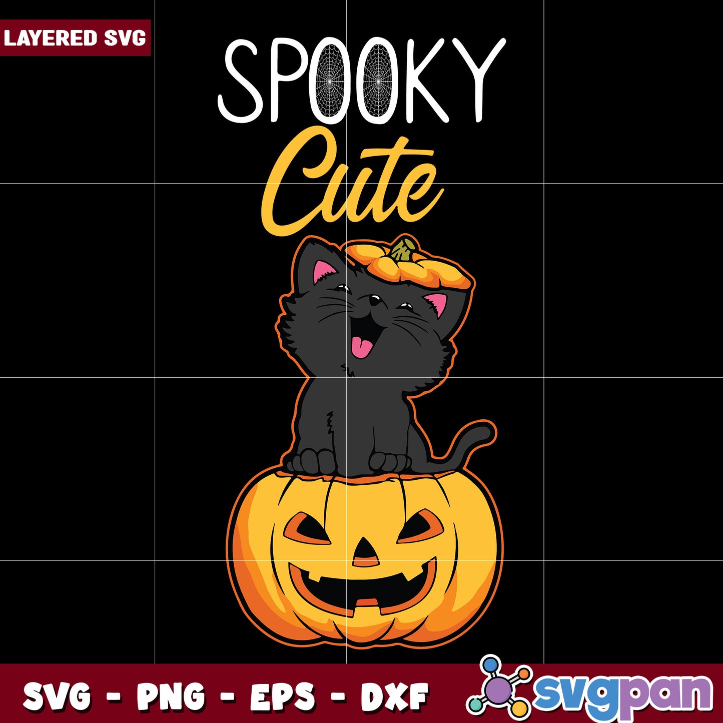 Cat spooky cute halloween svg, funny halloween svg, halloween fall svg