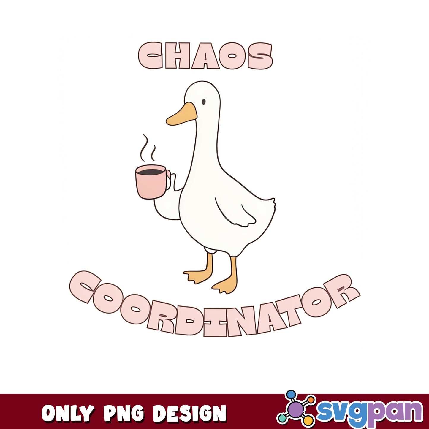Chaos Coordinator Duck PNG, Funny Duck Coffee PNG, Teacher PNG