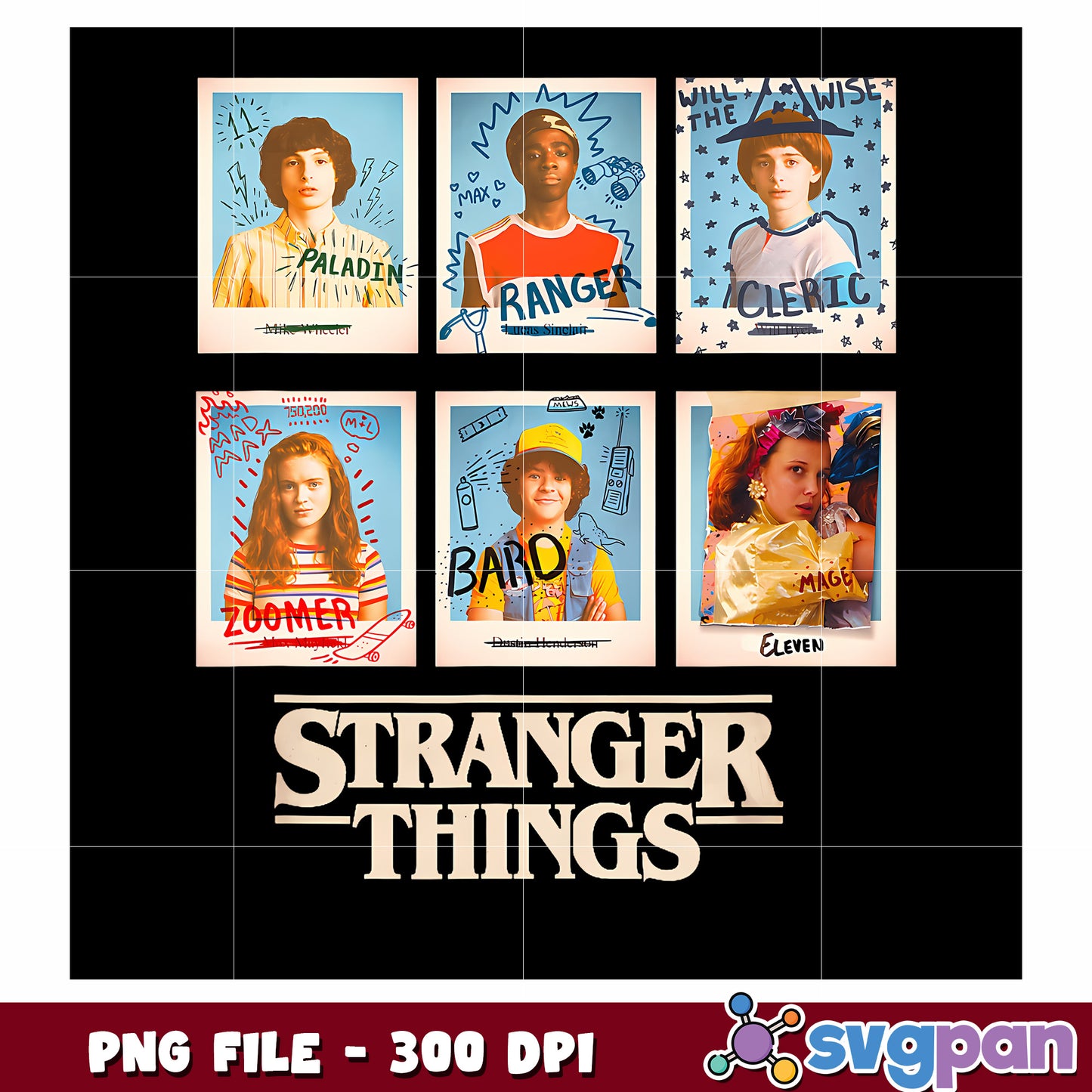 Characters stamp png, netflix horror png png, stranger things logo png