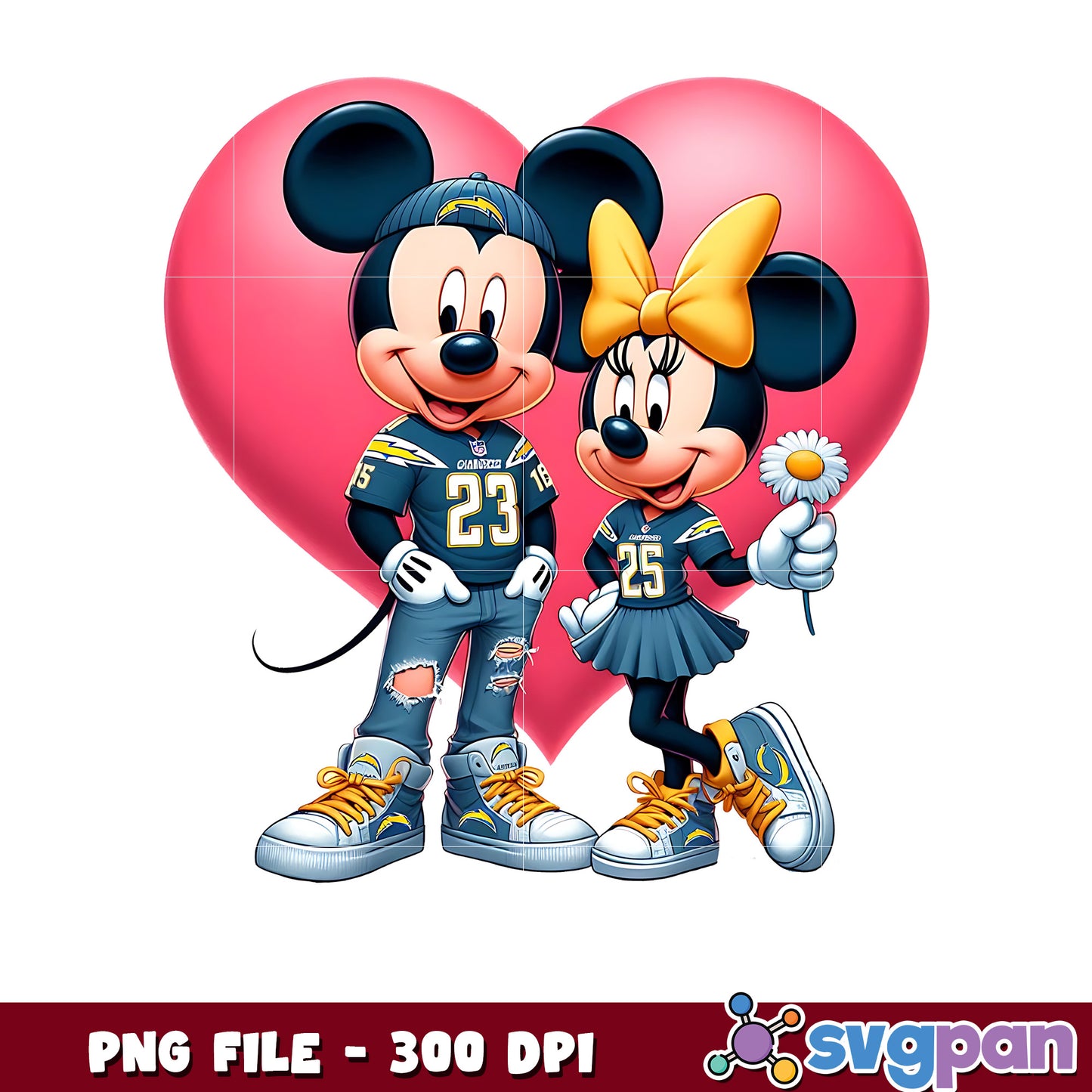Chargers mickey and minnie png, amrican football games png, nfl schedule png