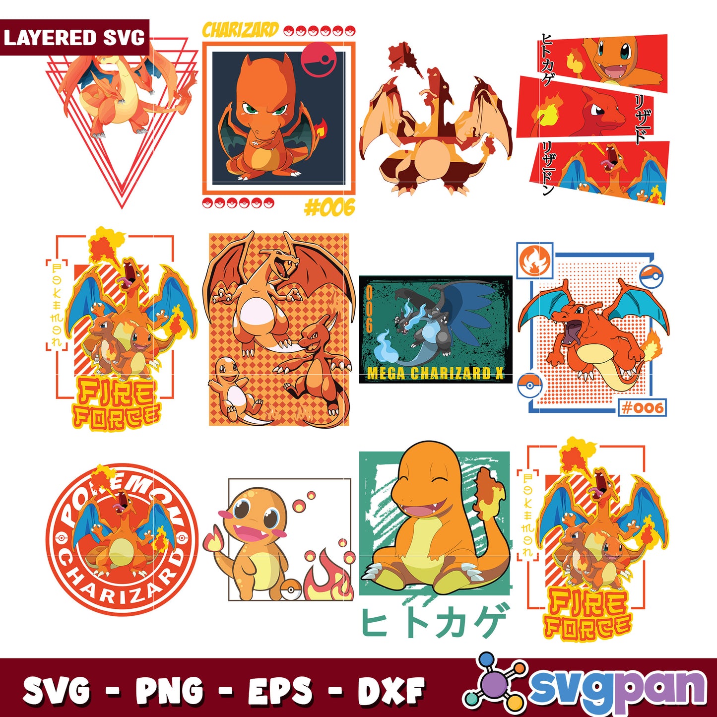 Charizard SVG Bundle Layered Designs