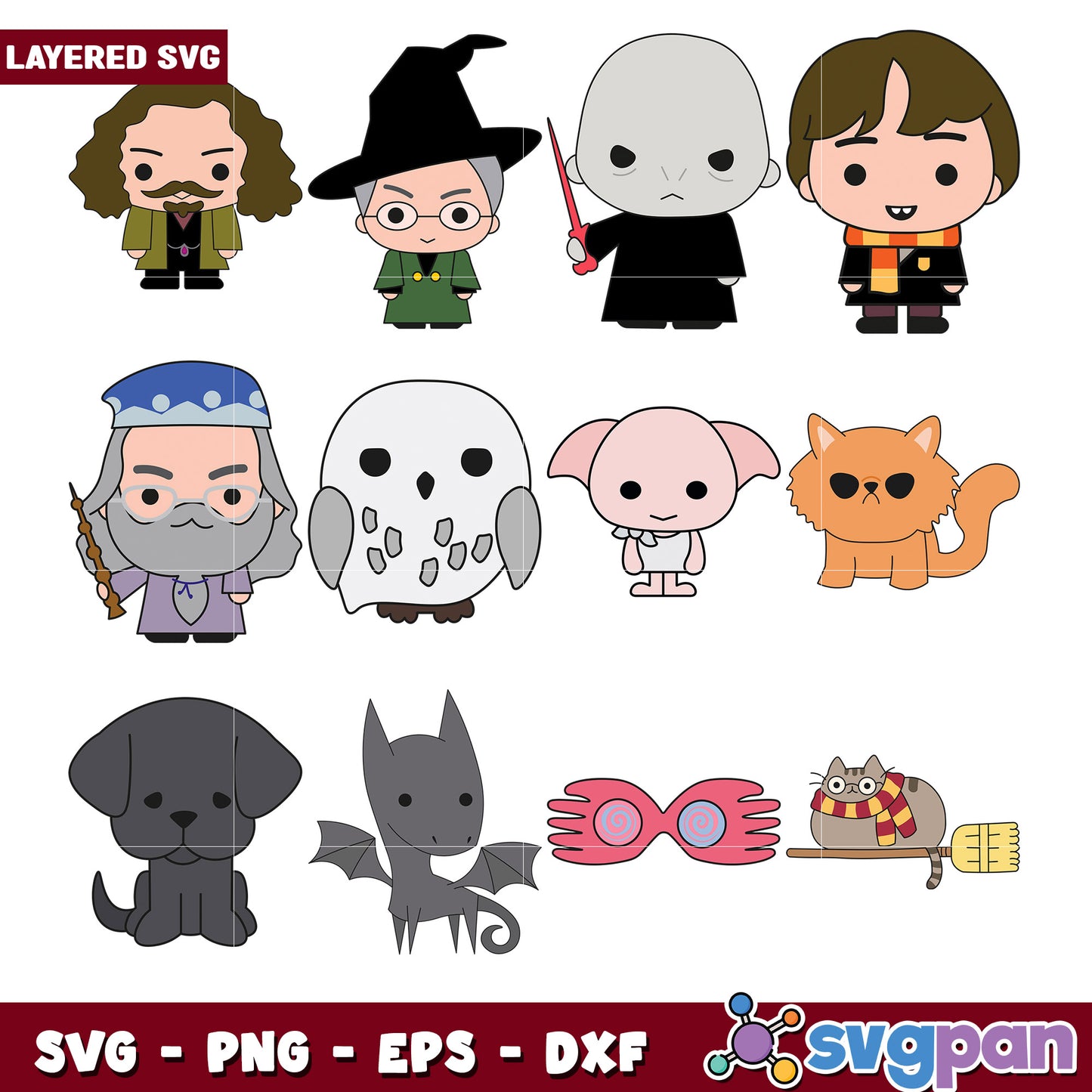 Charming Cartoon Character Bundle SVG Design Set