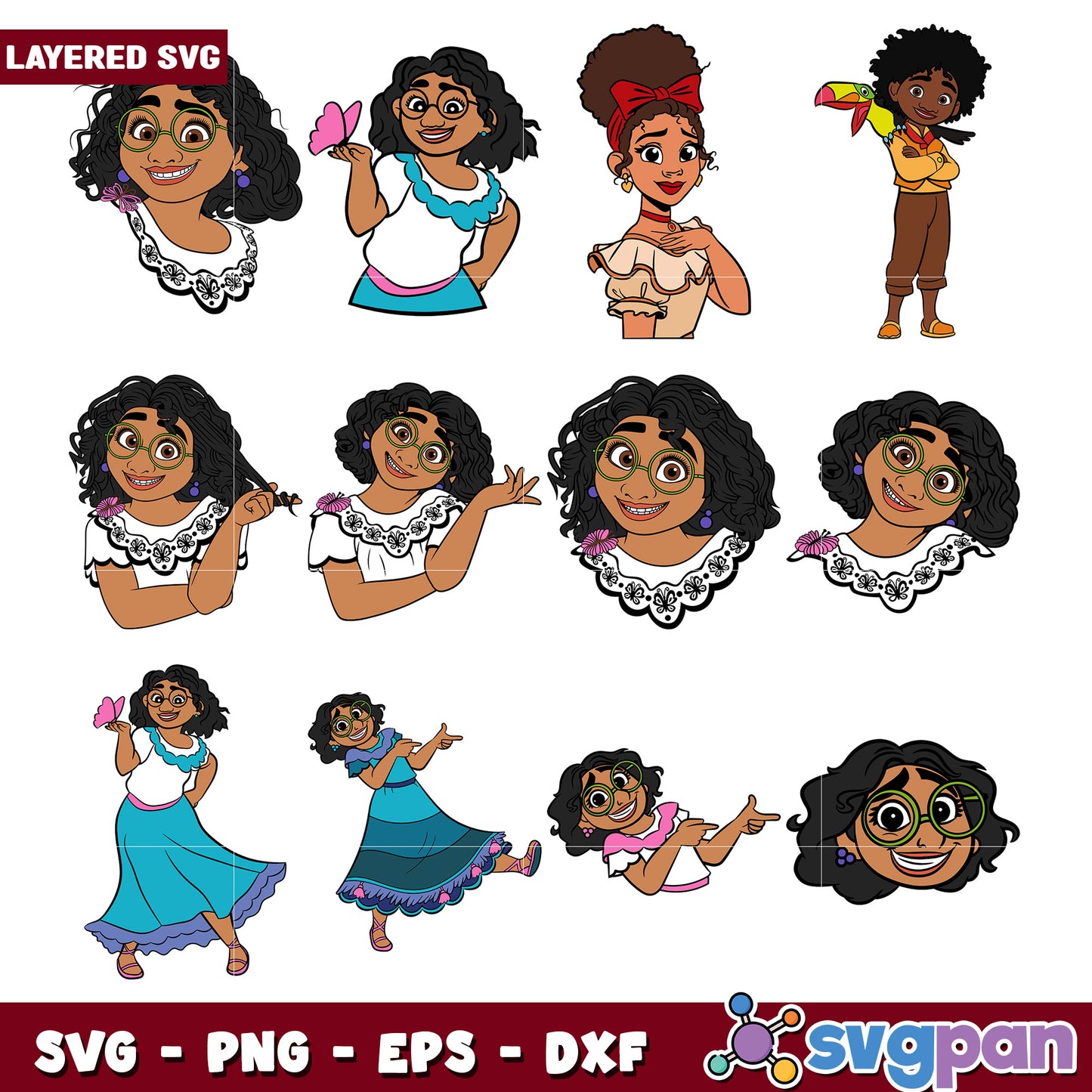 Charming Layered SVG Bundle of Happy Characters