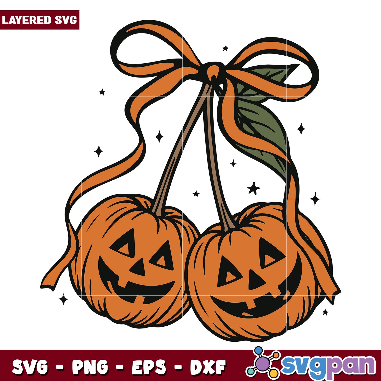 Cherry pumpkin svg, spooky halloween svg, halloween holiday svg