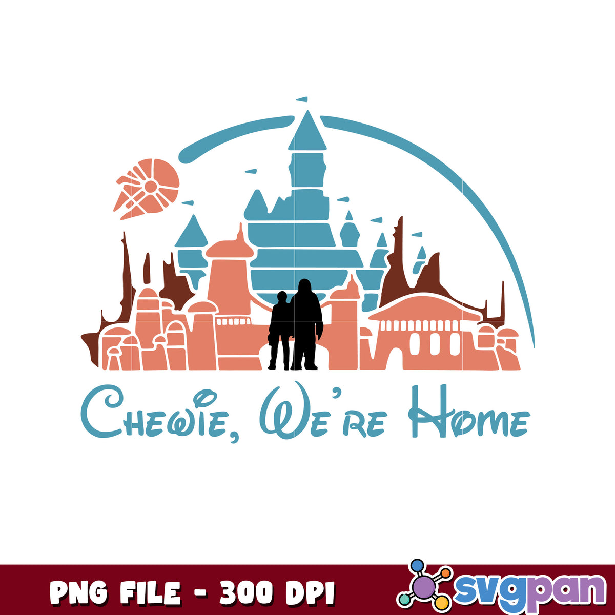 Chewie Were Home Star Wars Disney PNG