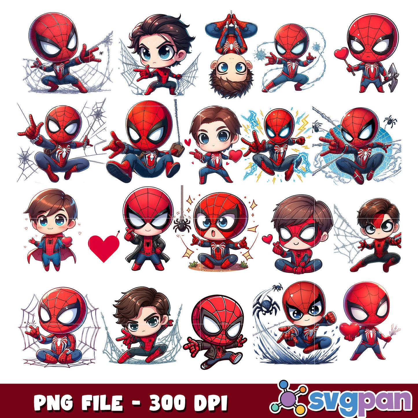 Chibi Spiderman PNG 20+