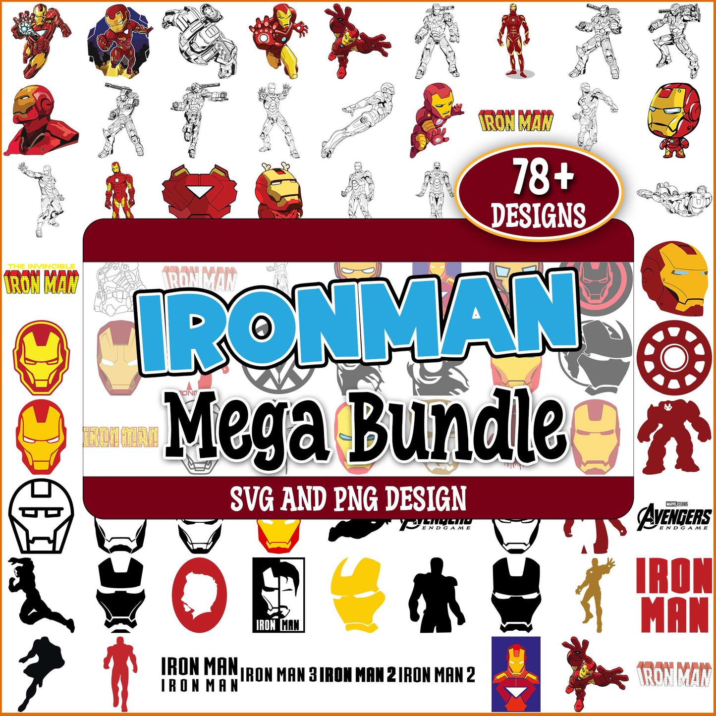 Chibi iron man svg bundle