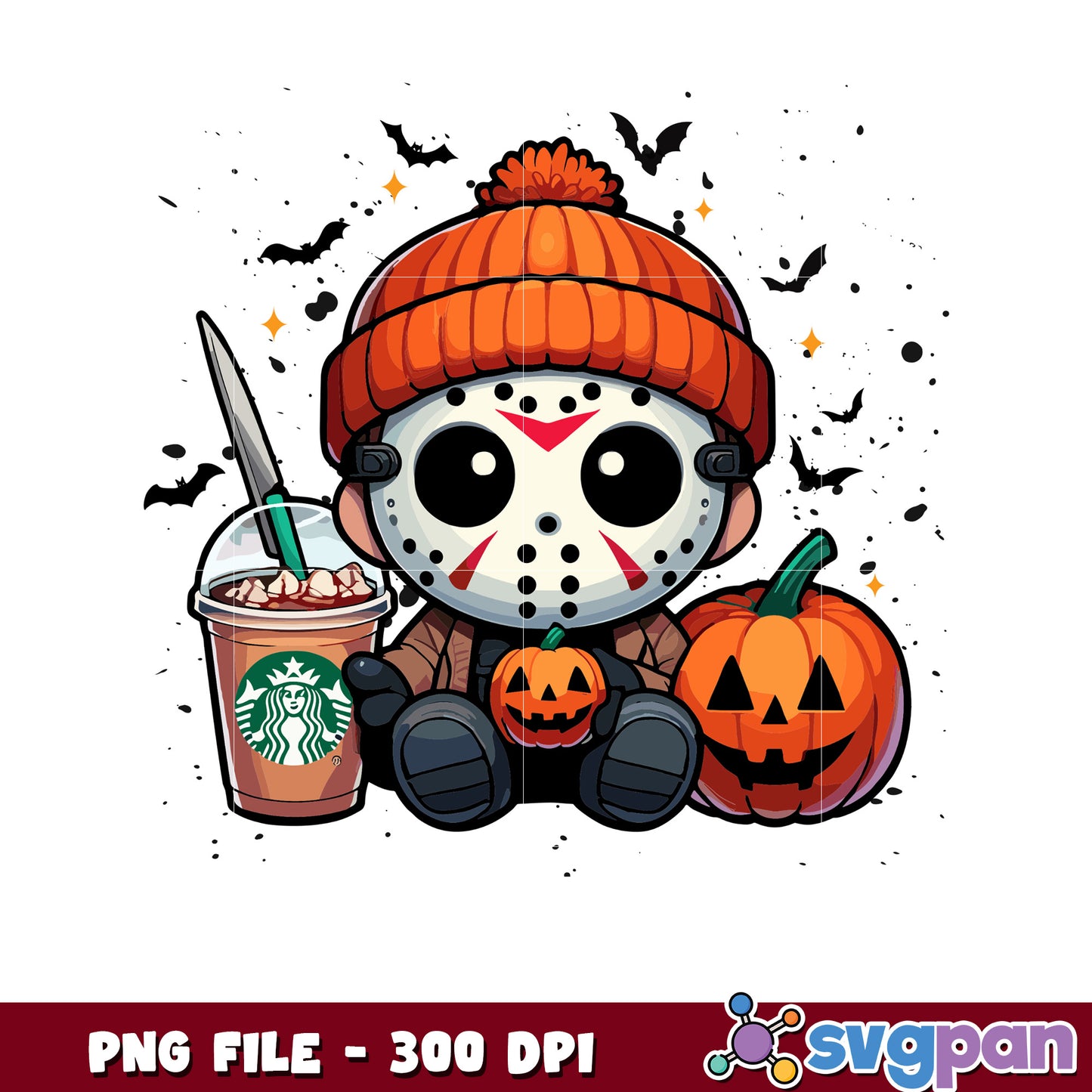 Chibi jason png, halloween decorations png, halloween costumes png