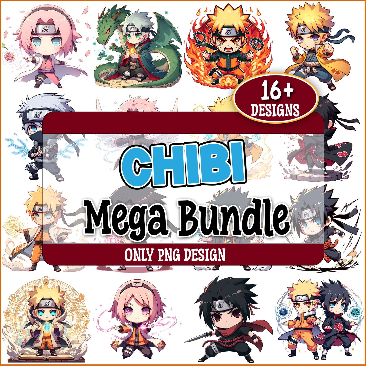 Chibi naruto art png bundle