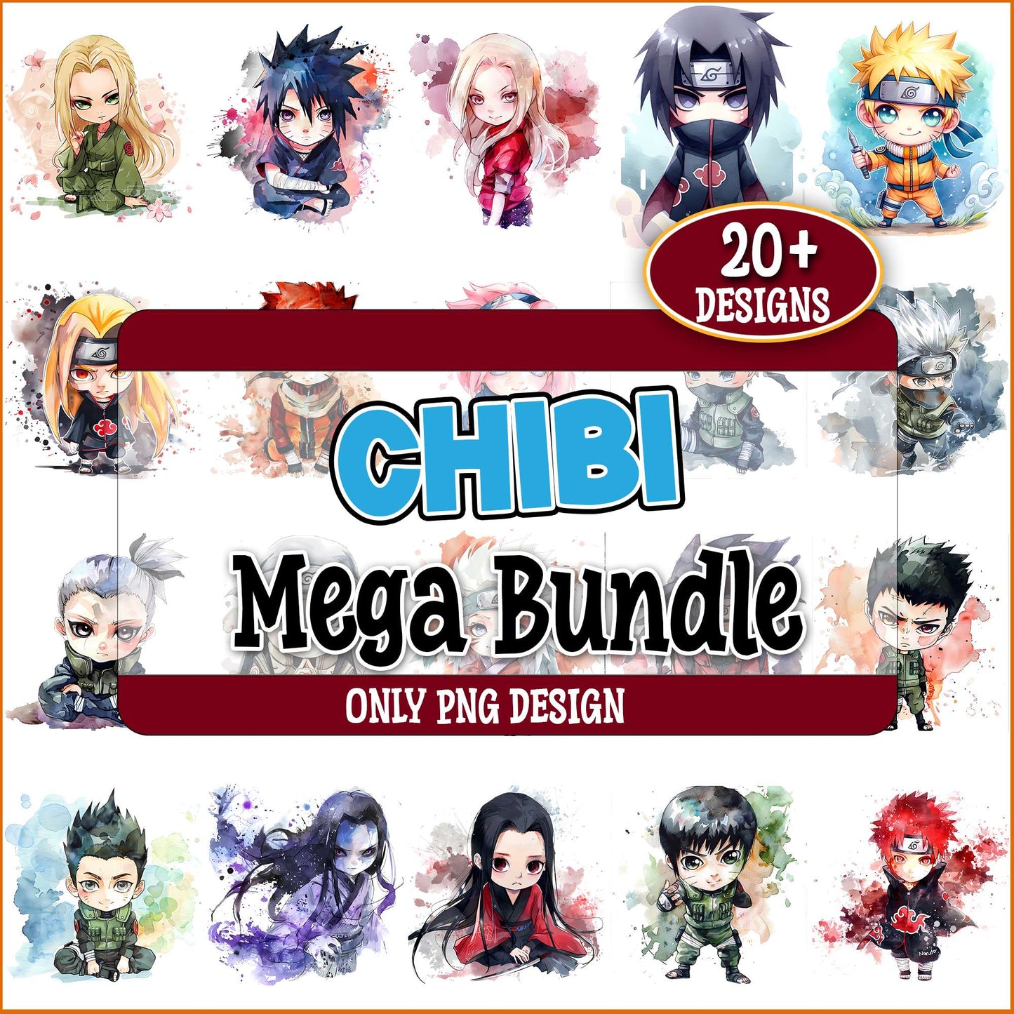 Chibi naruto set png bundle