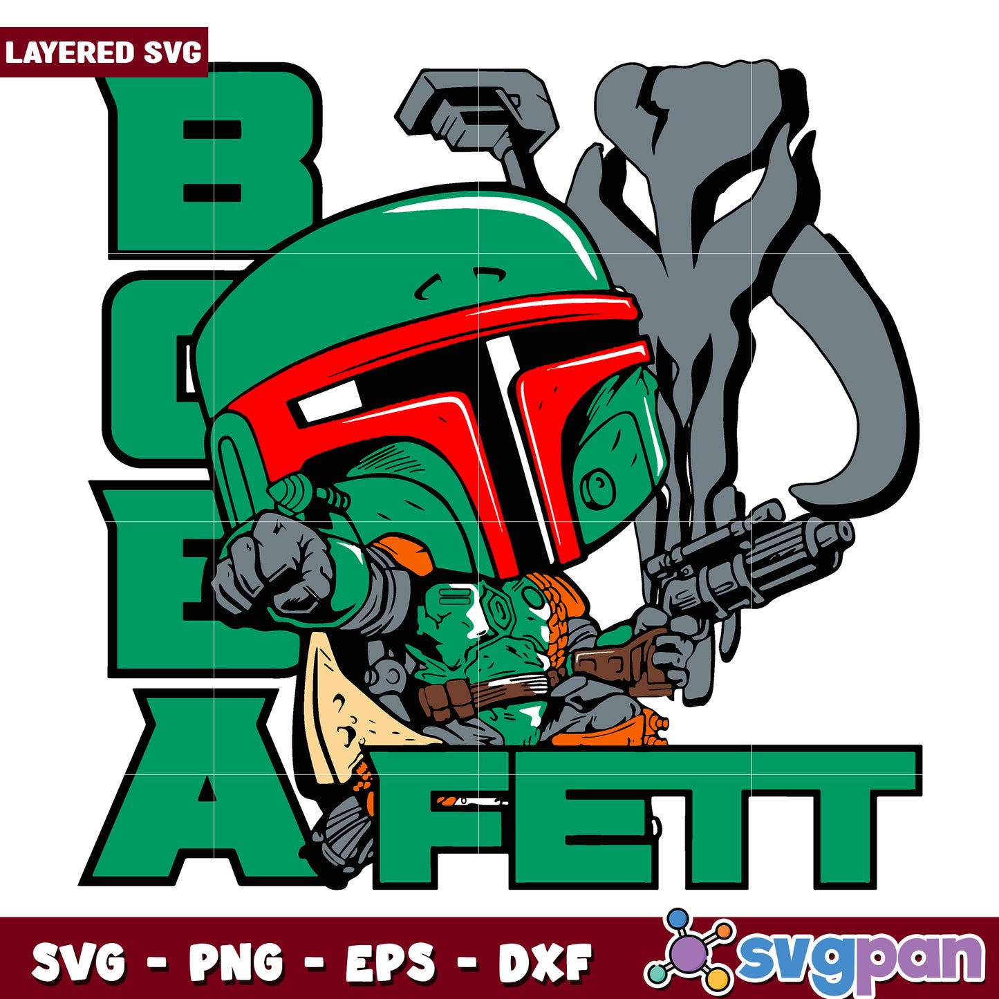 Chibi the book of boba fett svg, halloween horror nights svg, spooky halloween svg