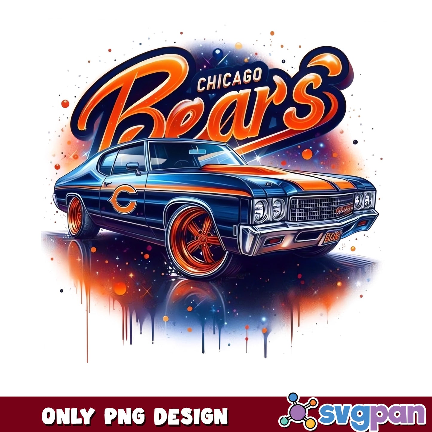 Chicago Bears Muscle Car PNG, NFL Football PNG, Bears PNG