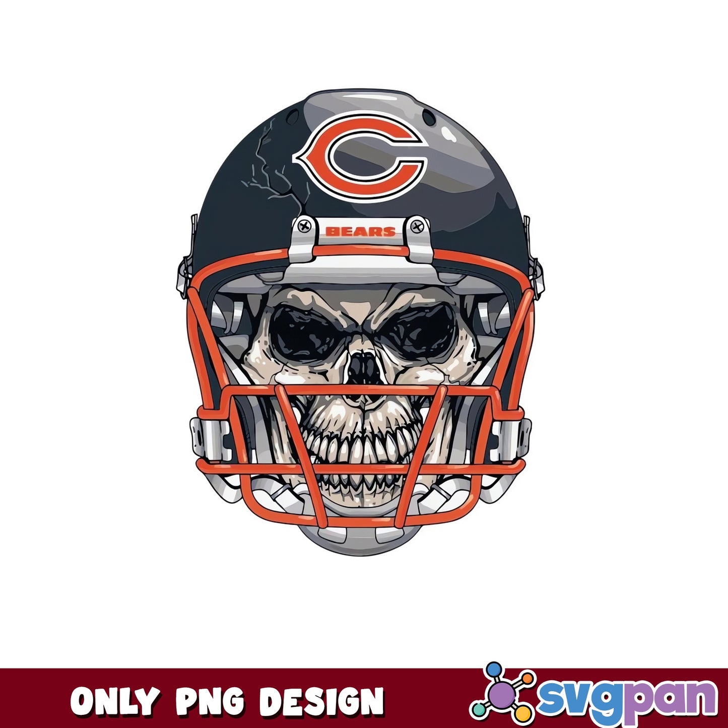 Chicago Bears Skull Helmet PNG, NFL Football PNG, Bears PNG