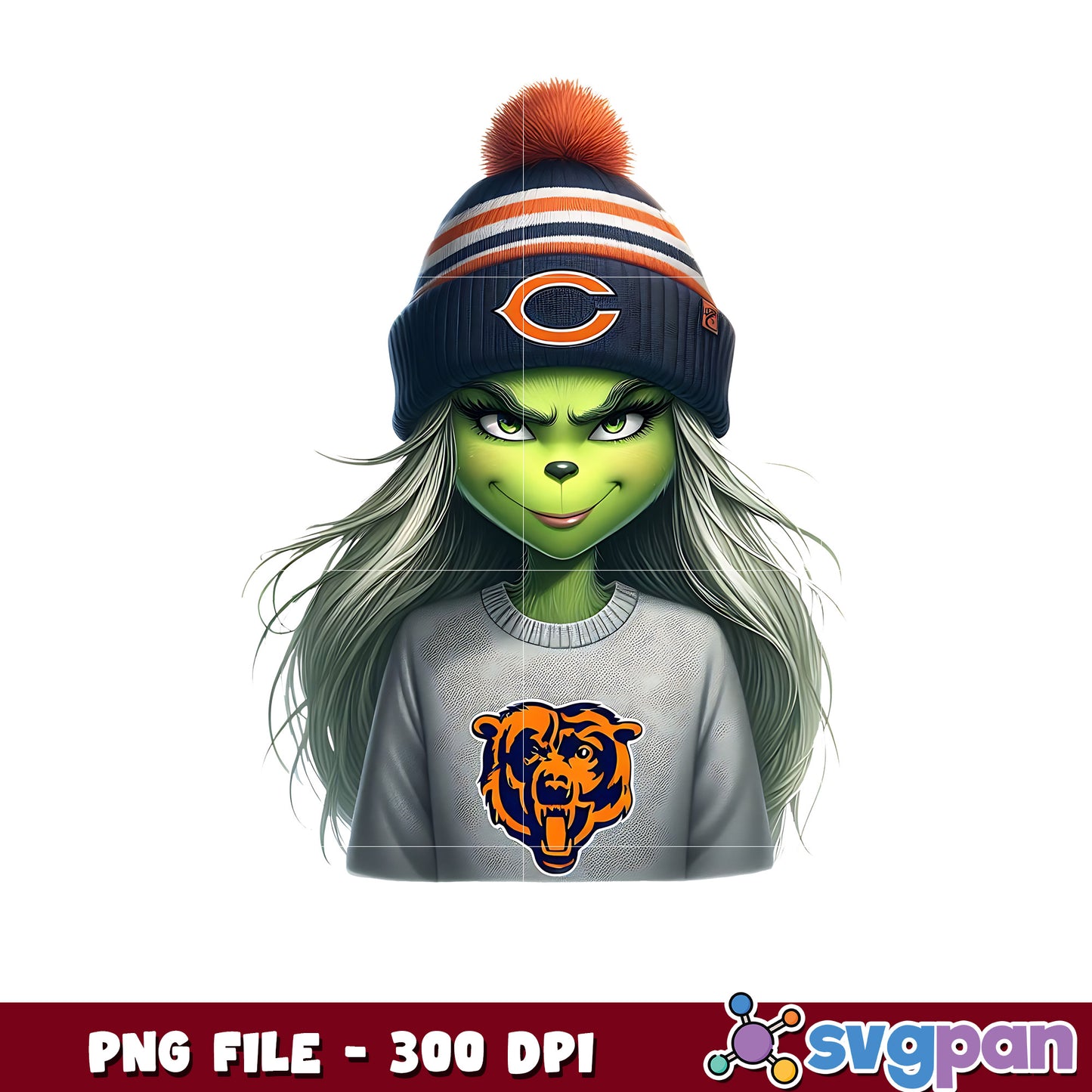 Chicago bears girl grinch png, nfl playoffs png, nfl football png