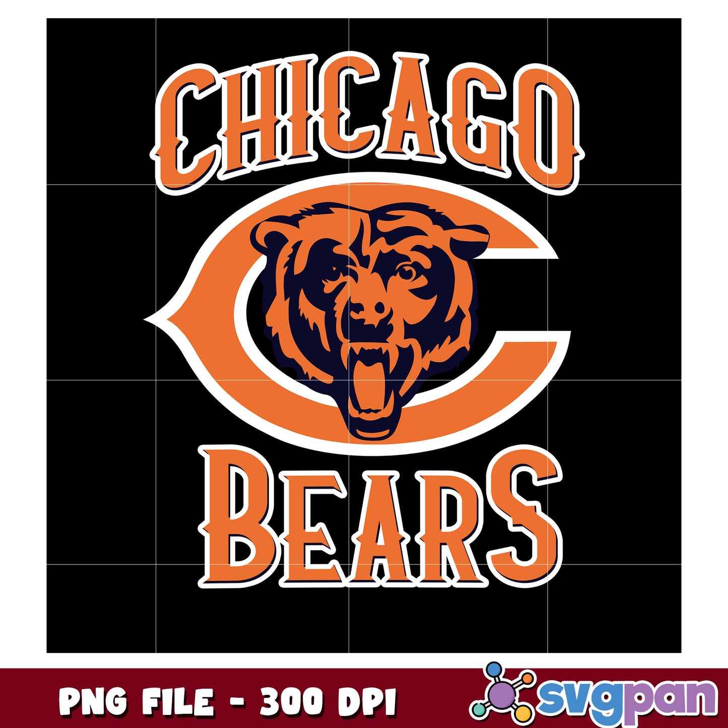 Chicago bears team logo design png, nfl png, american football championship png