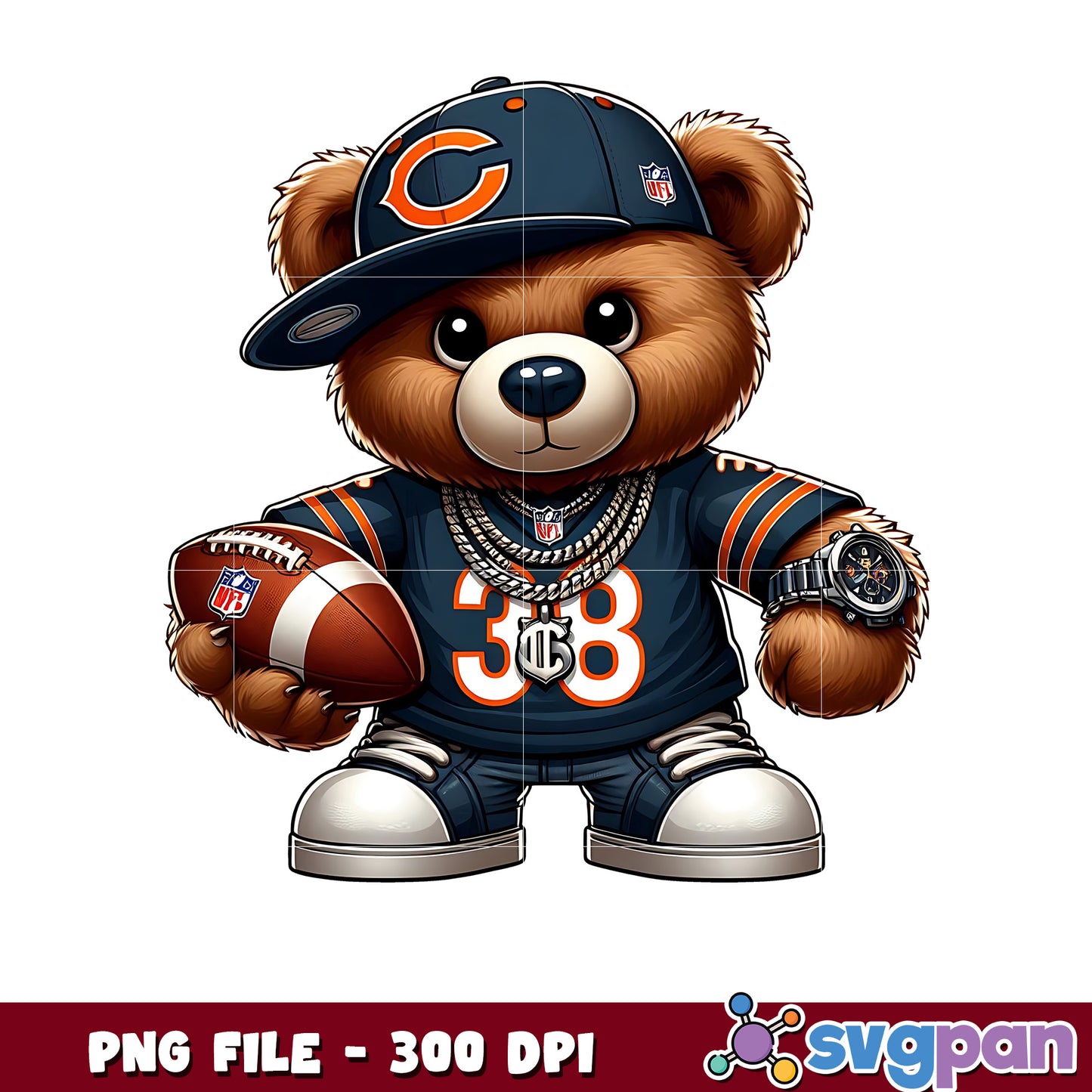 Chicago bears thug life bear png, nfl jerseys png, american rugby png