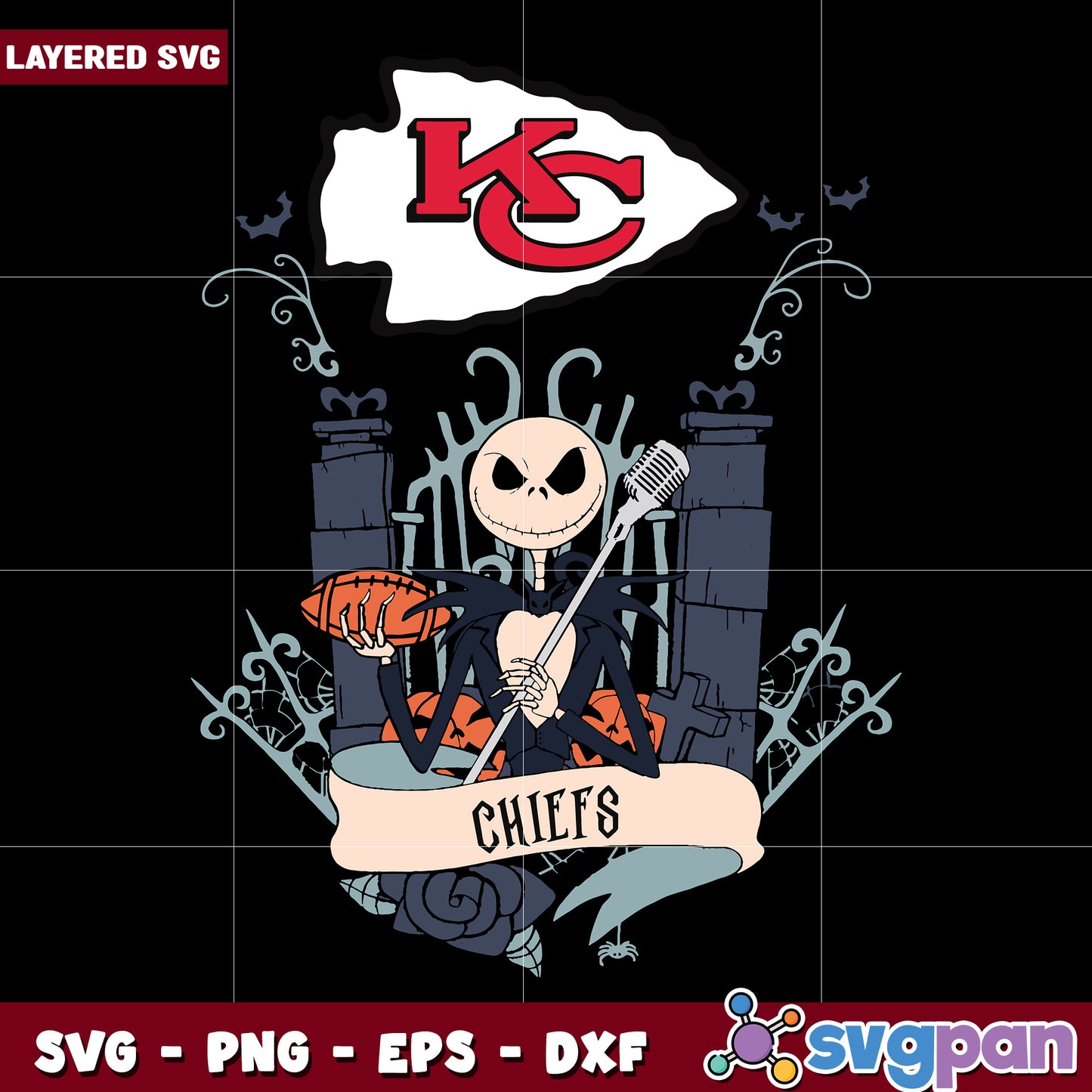 Chiefs Jack Halloween design svg, american football svg, nfl games svg