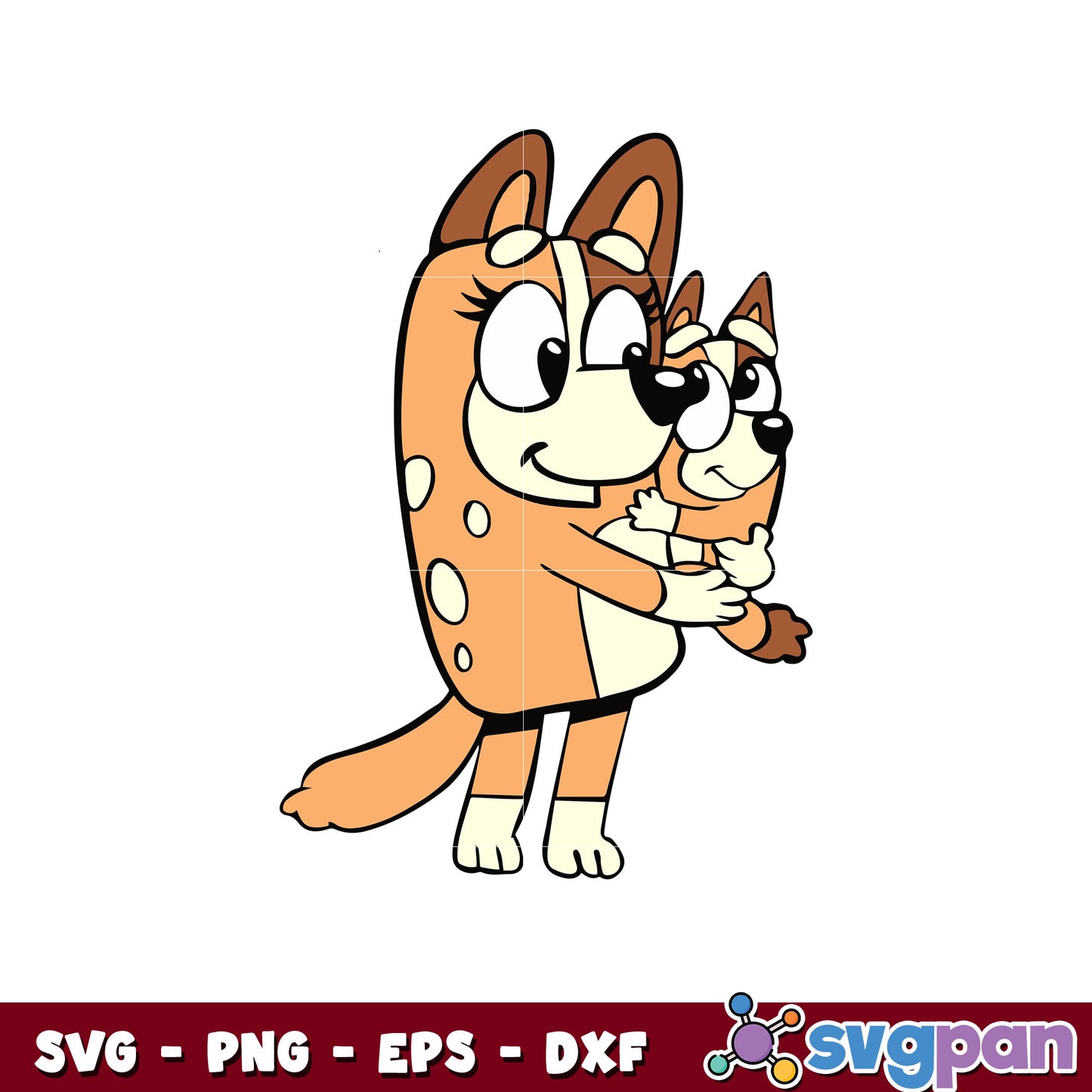 Chilli and bingo bluey cartoon svg, bluey and bingo svg, bingo dog svg