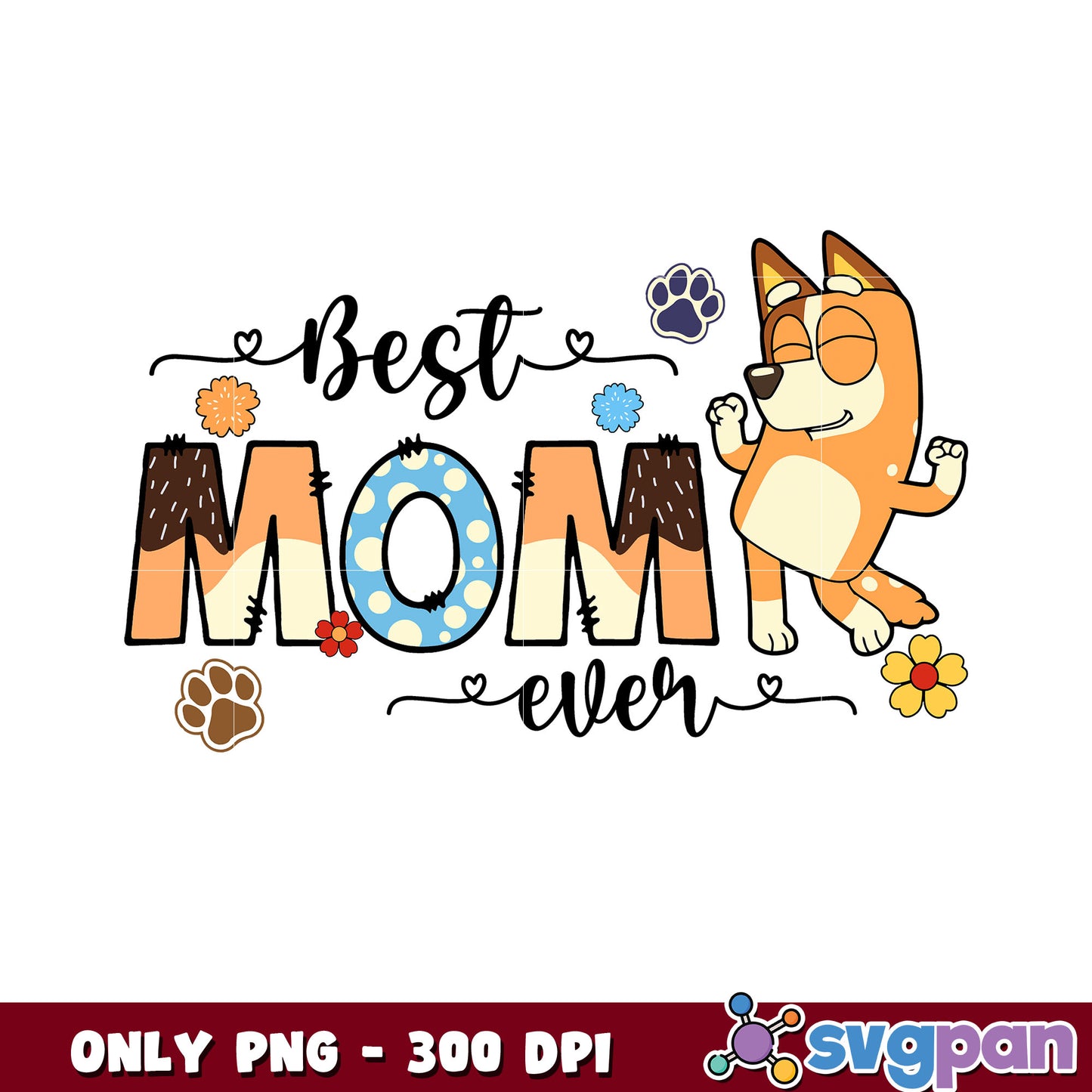 Chilli heeler best mom ever bluey cartoon png, bluey mama png