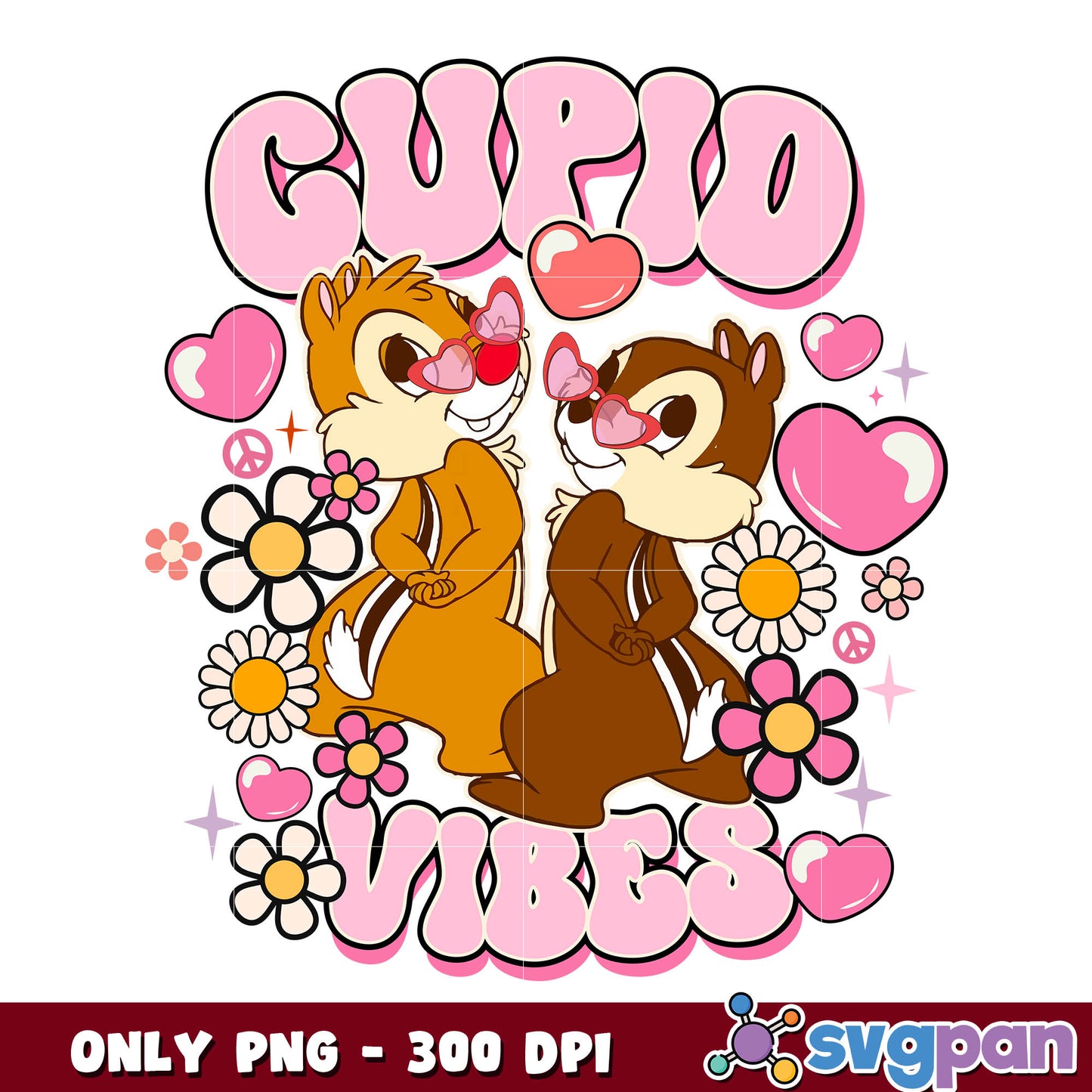 Chip Dale cupid vibes valentine png