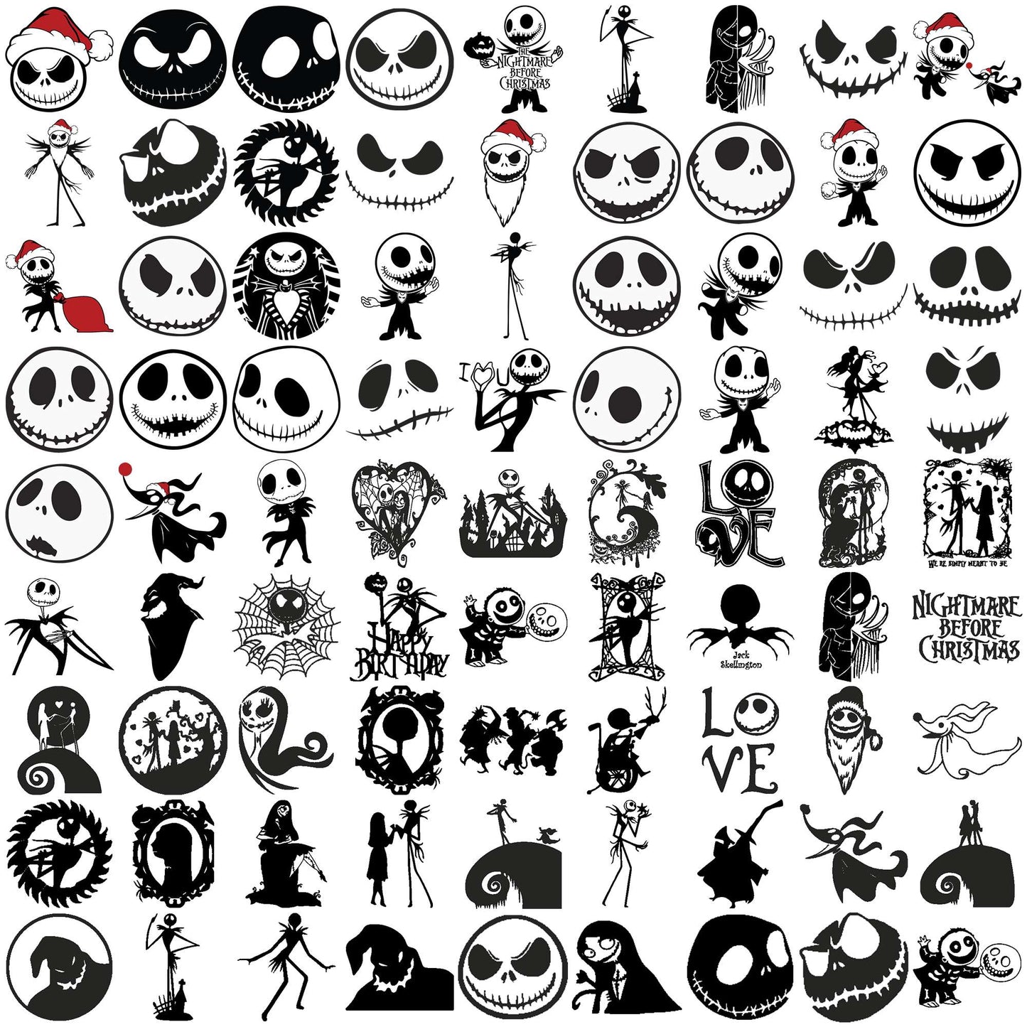 Chistmas nightmare art svg bundle, nightmare before christmas svg, christmas svg