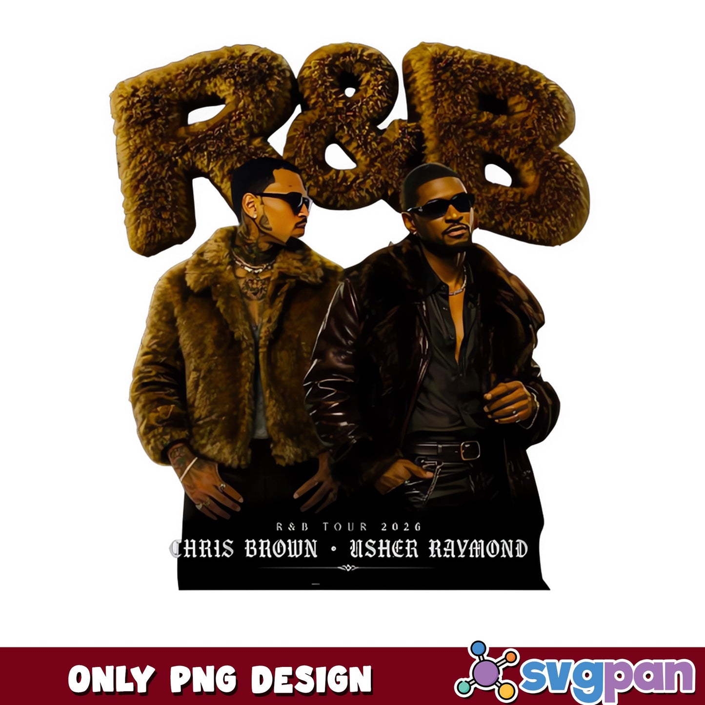 Chris Brown Usher Raymond R&B Tour 2026 PNG, Music PNG