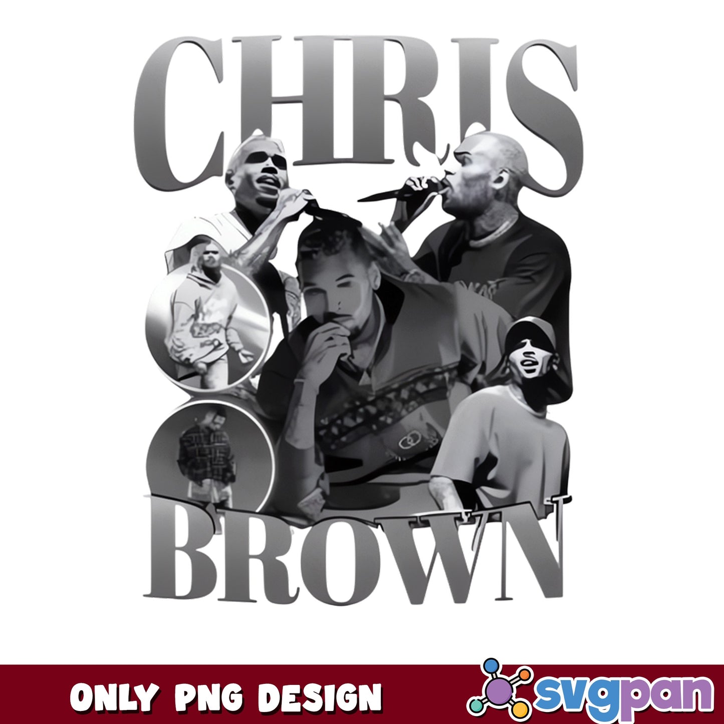 Chris Brown Vintage Bootleg Rap PNG, Breezy PNG, Music Fan PNG