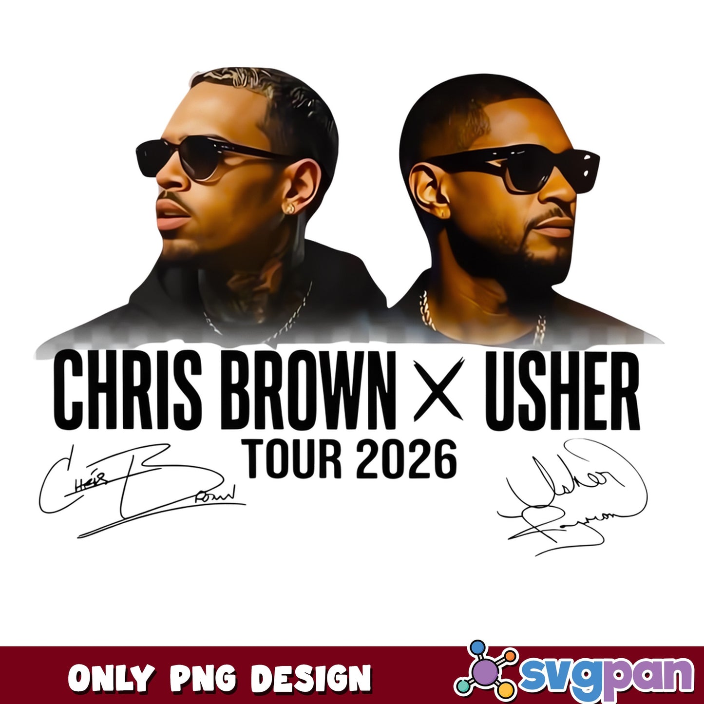 Chris Brown X Usher Tour 2026 PNG, Rapper Concert PNG, Music Tour PNG