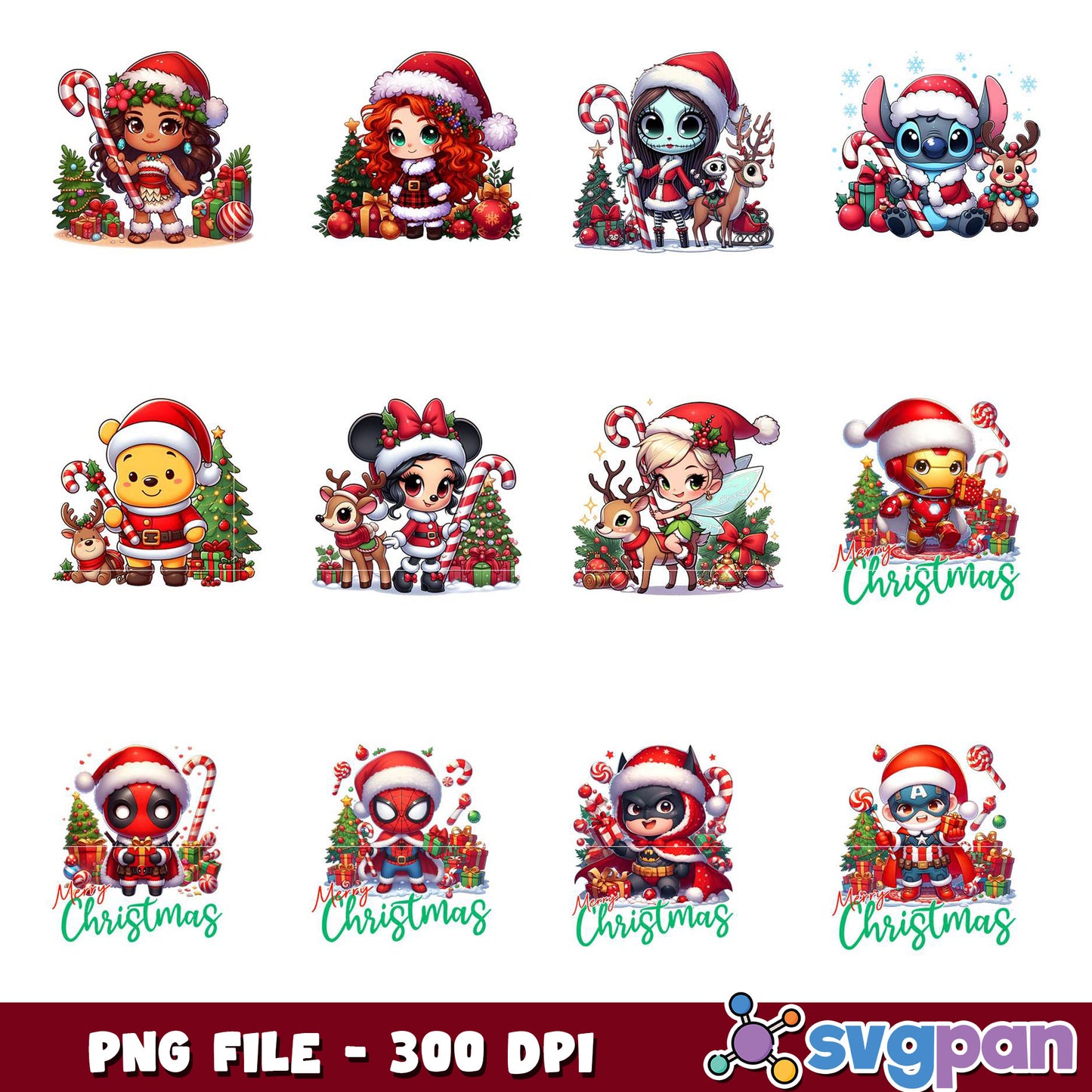 Christmas Character PNG Bundle - 300 DPI