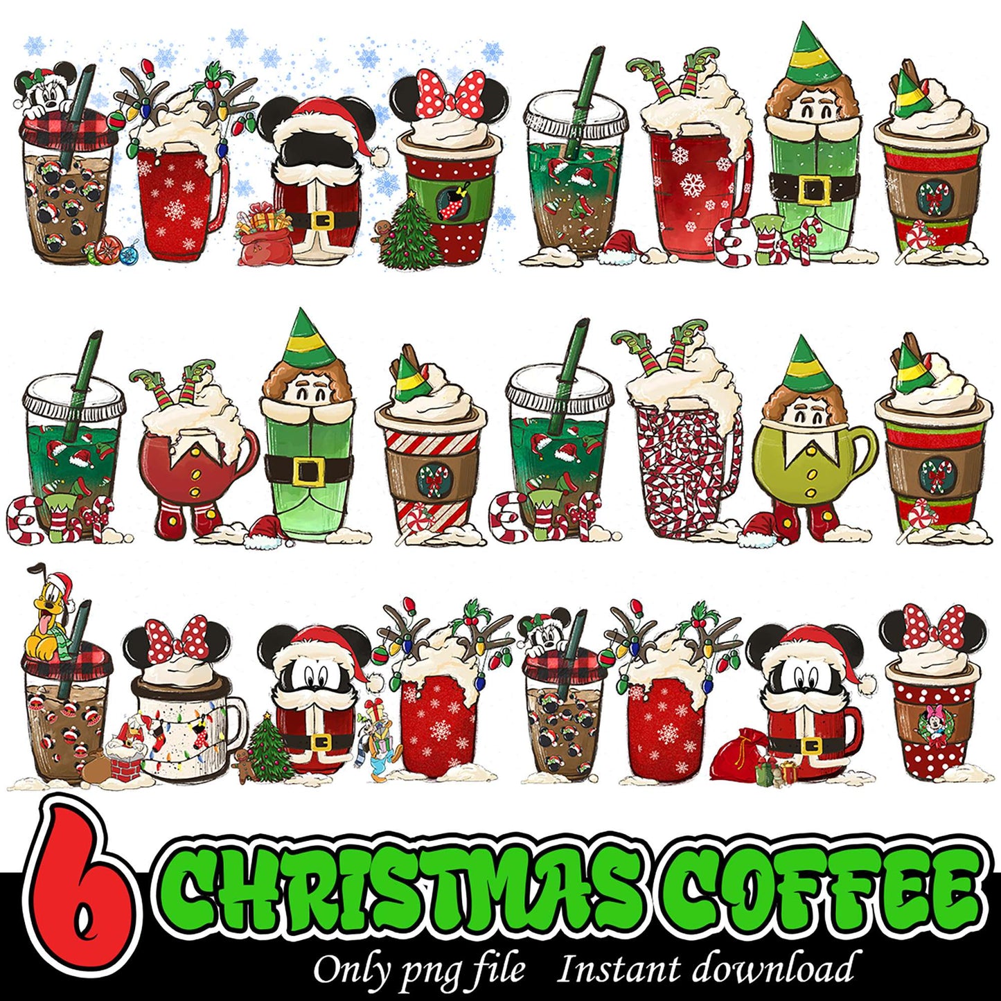 Christmas Coffee PNG Bundle