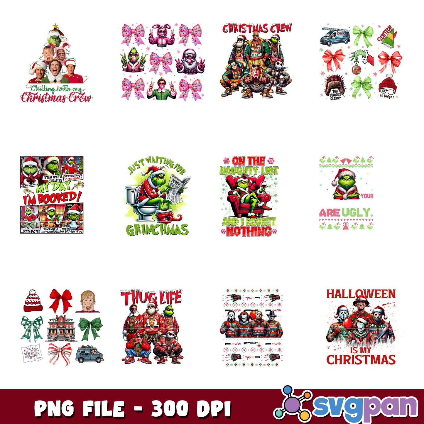 Christmas Crew Bundle PNG Festive Graphics Set