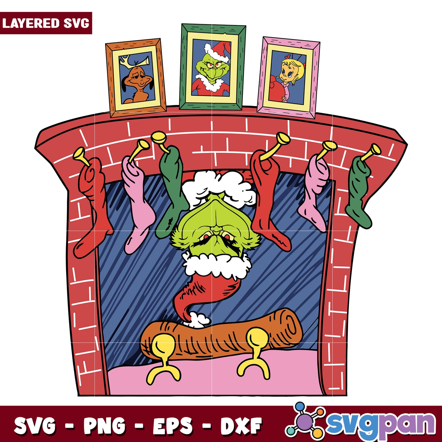 Christmas Fireplace GRINCH svg, christmas day svg, funny grinch svg
