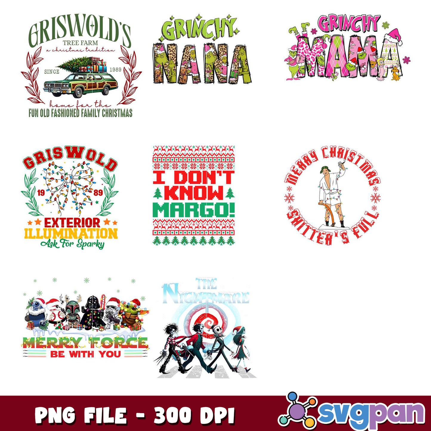 Christmas Movie PNG Bundle 300 DPI