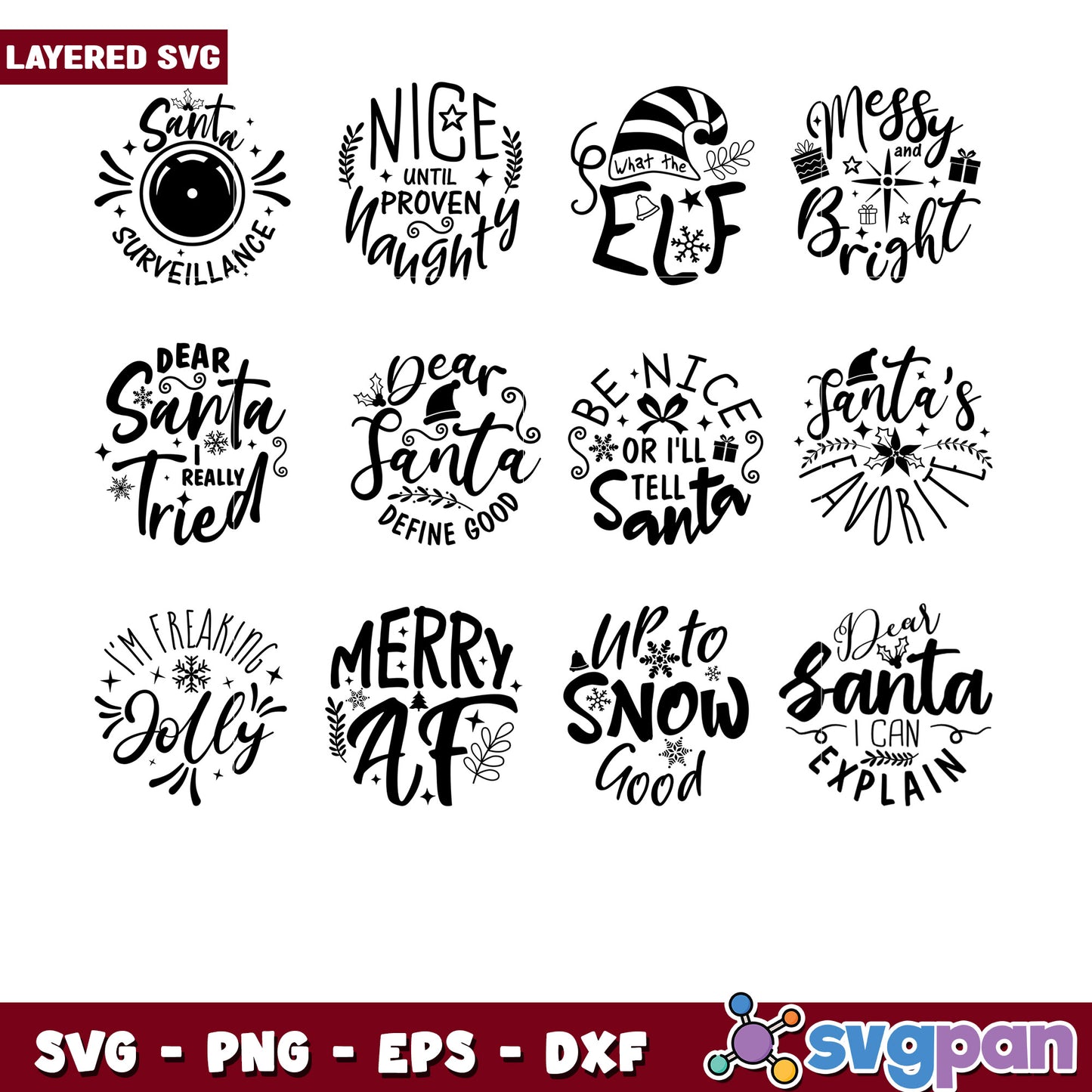 Christmas SVG Bundle 10 Layered Designs