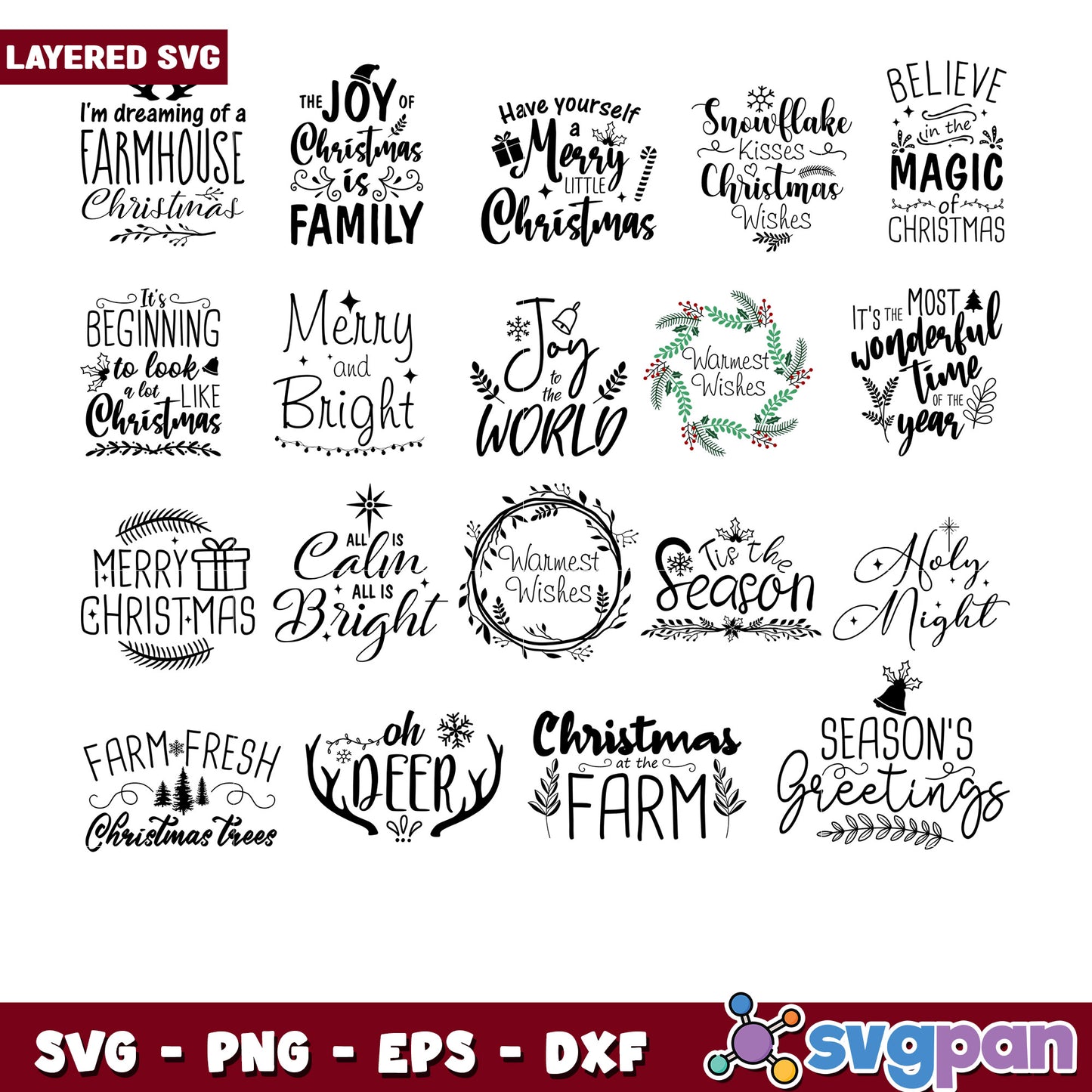 Christmas SVG Bundle 20 Layered Designs