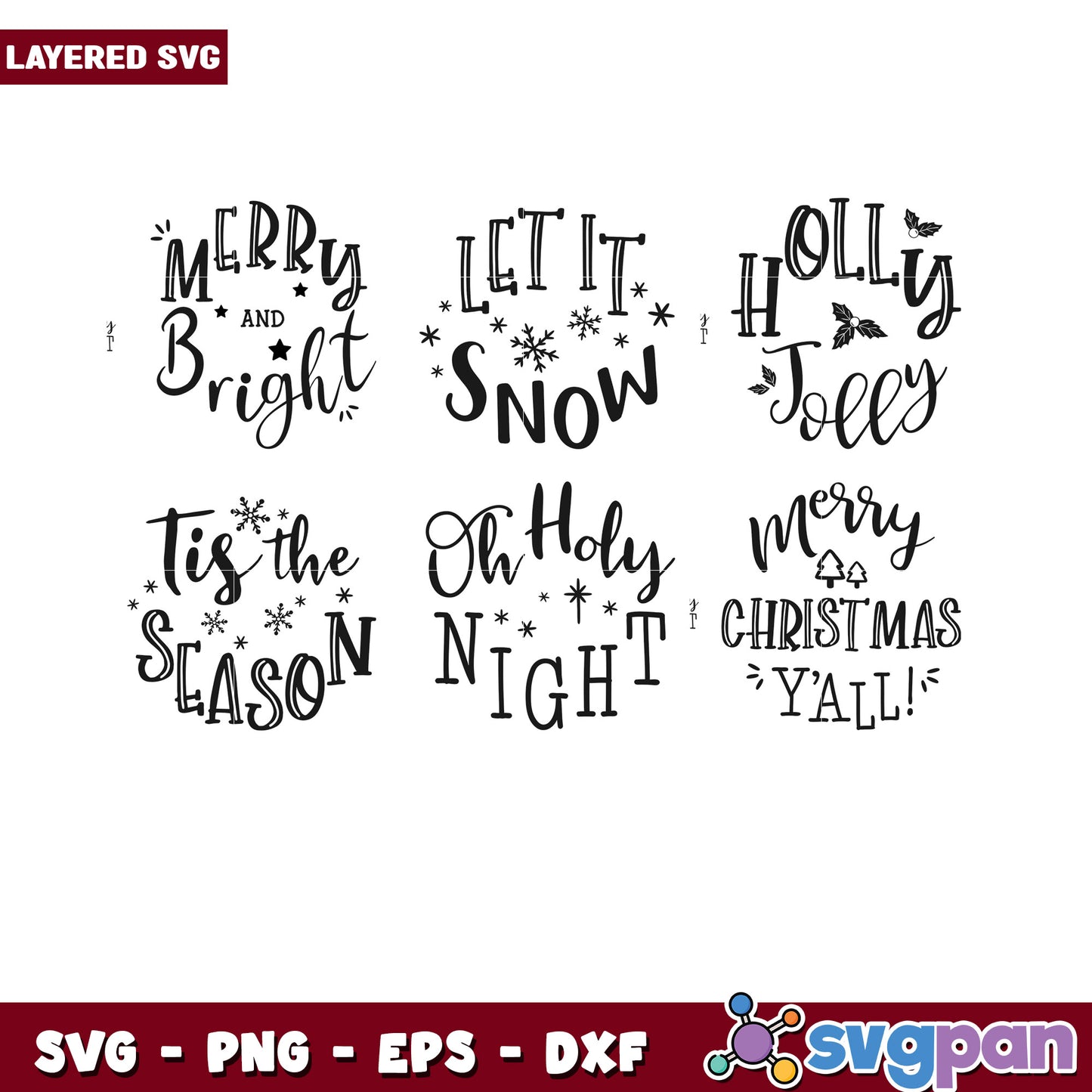 Christmas SVG Bundle 6 Layered Designs