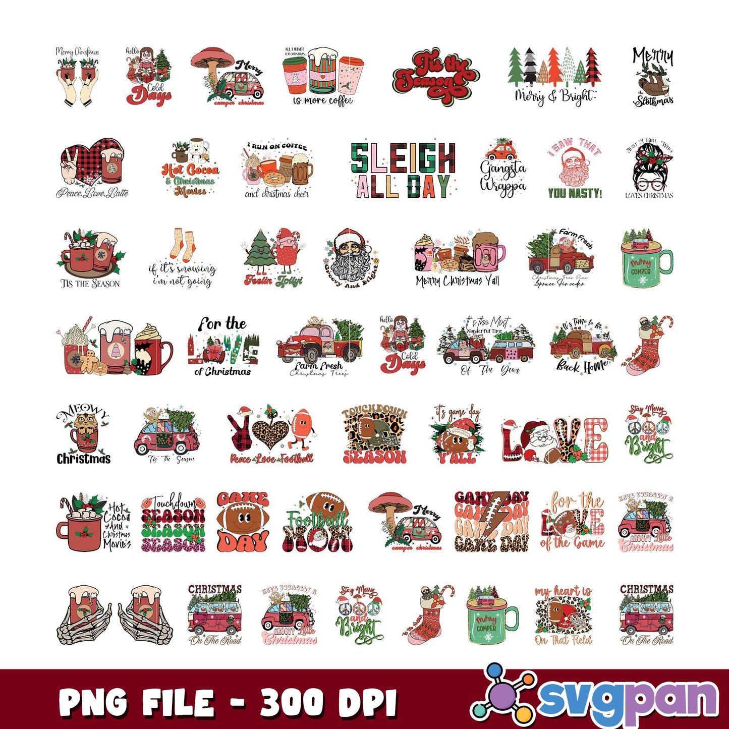 Christmas SVG Bundle PNG Files 300 DPI