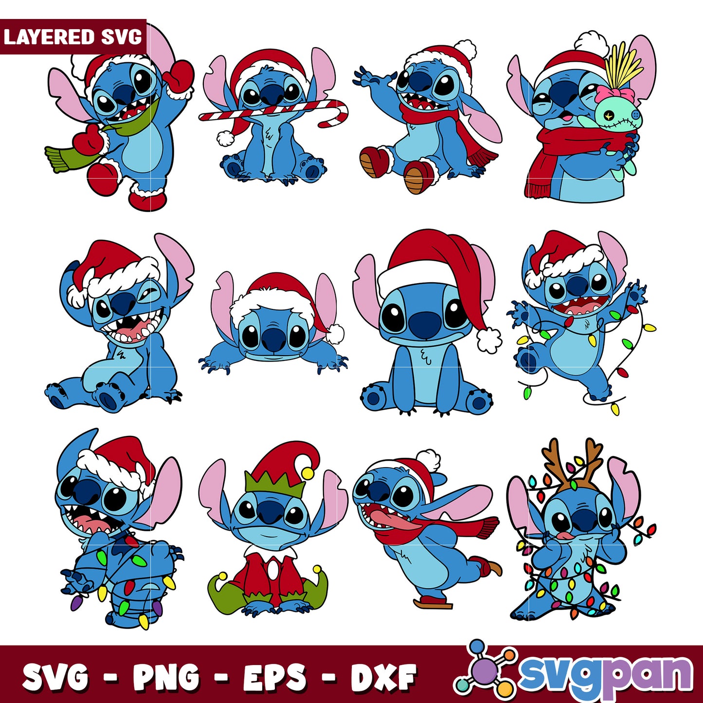 Christmas Stitch SVG Bundle