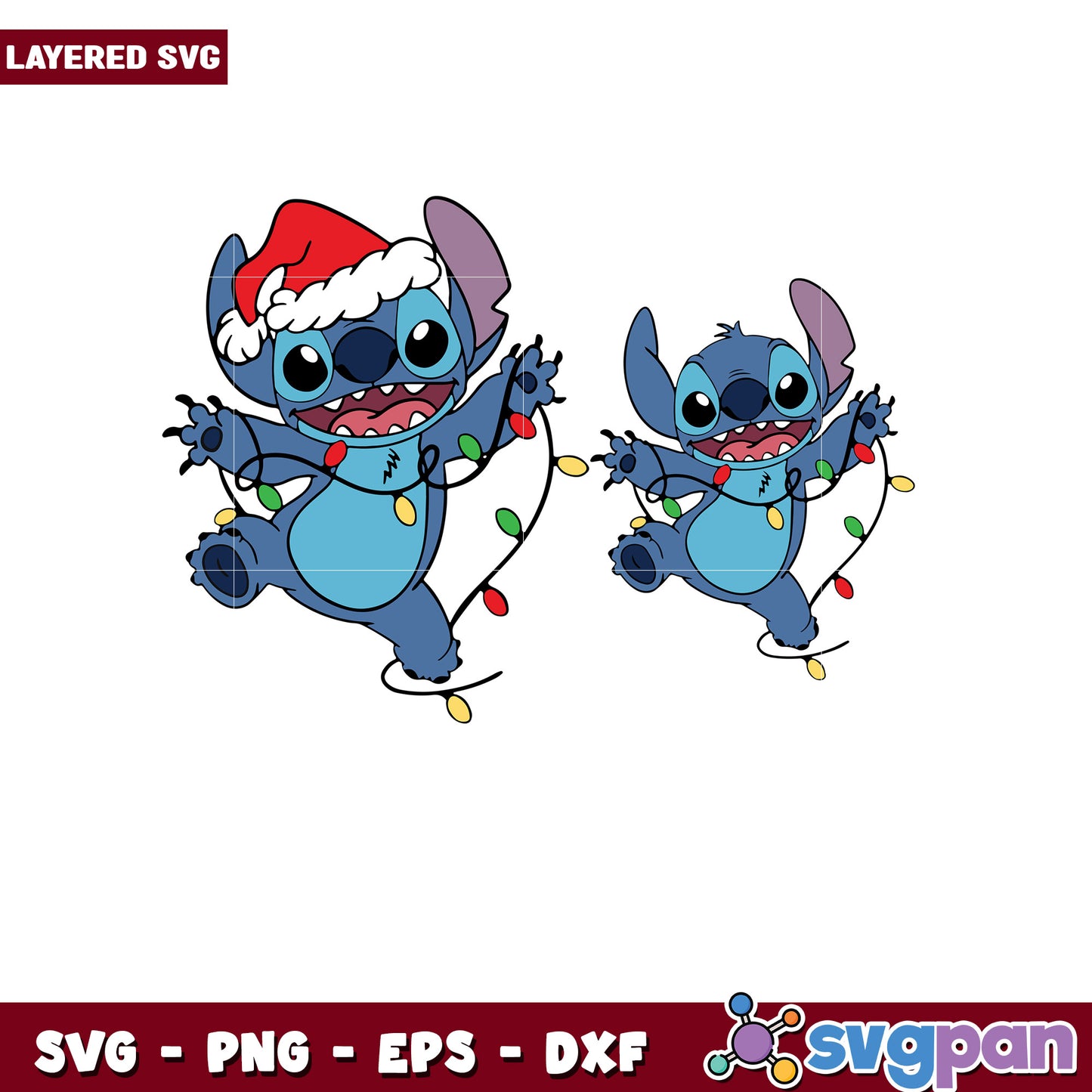 Christmas Stitch SVG Bundle with Holiday Lights