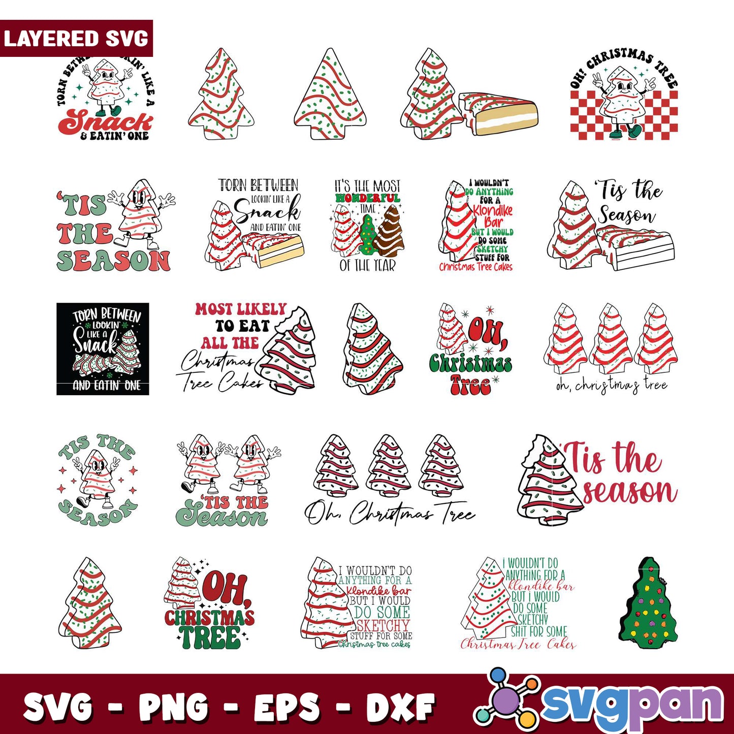 Christmas Tree Cake SVG Bundle